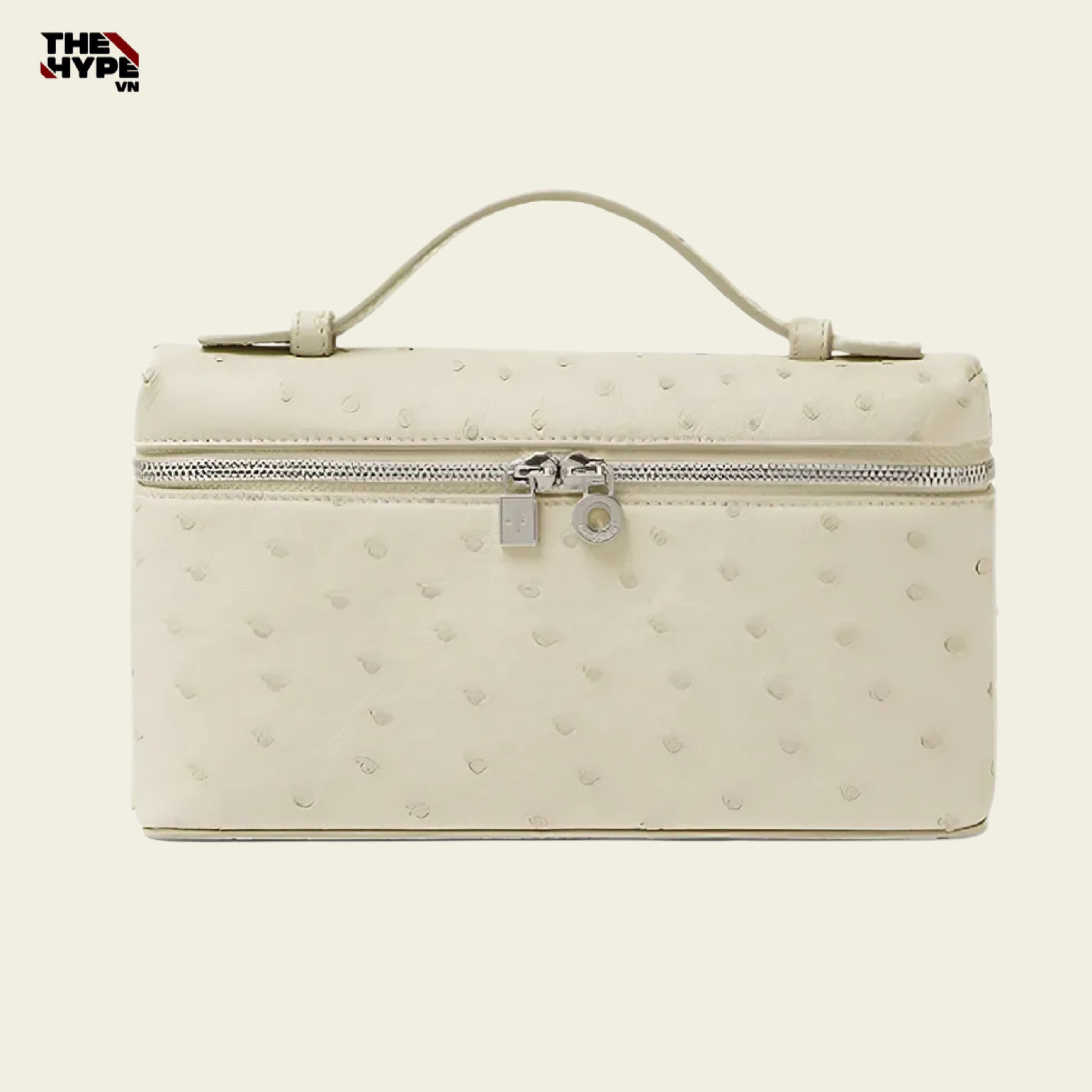 TÚI LORO PIANA EXTRA POCKET L19 OSTRICK LEATHER (Light Travertine)