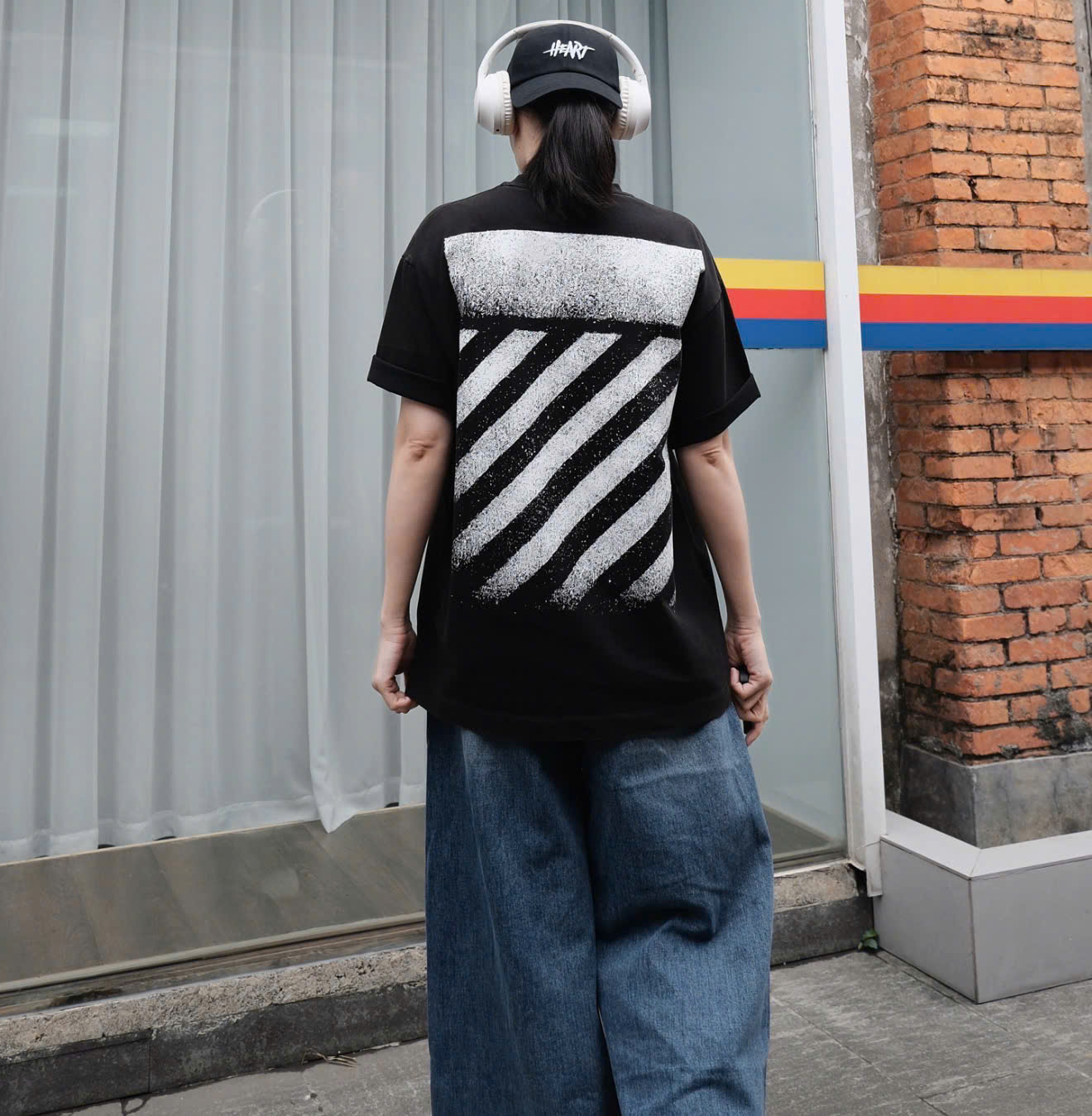 ÁO THUN OFF WHITE FADED GRADIENT SS26 (BLACK)