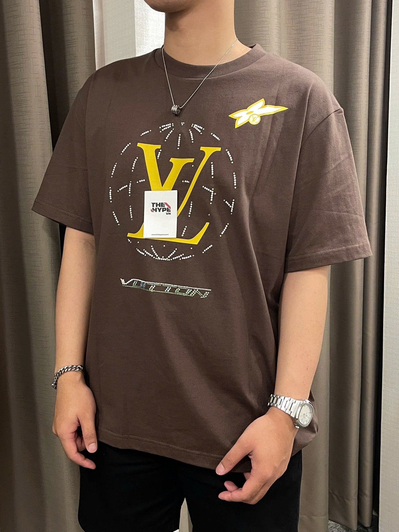 ÁO THUN LOUIS VUITTON LV WASHED EMBELLISHED (BROWN)