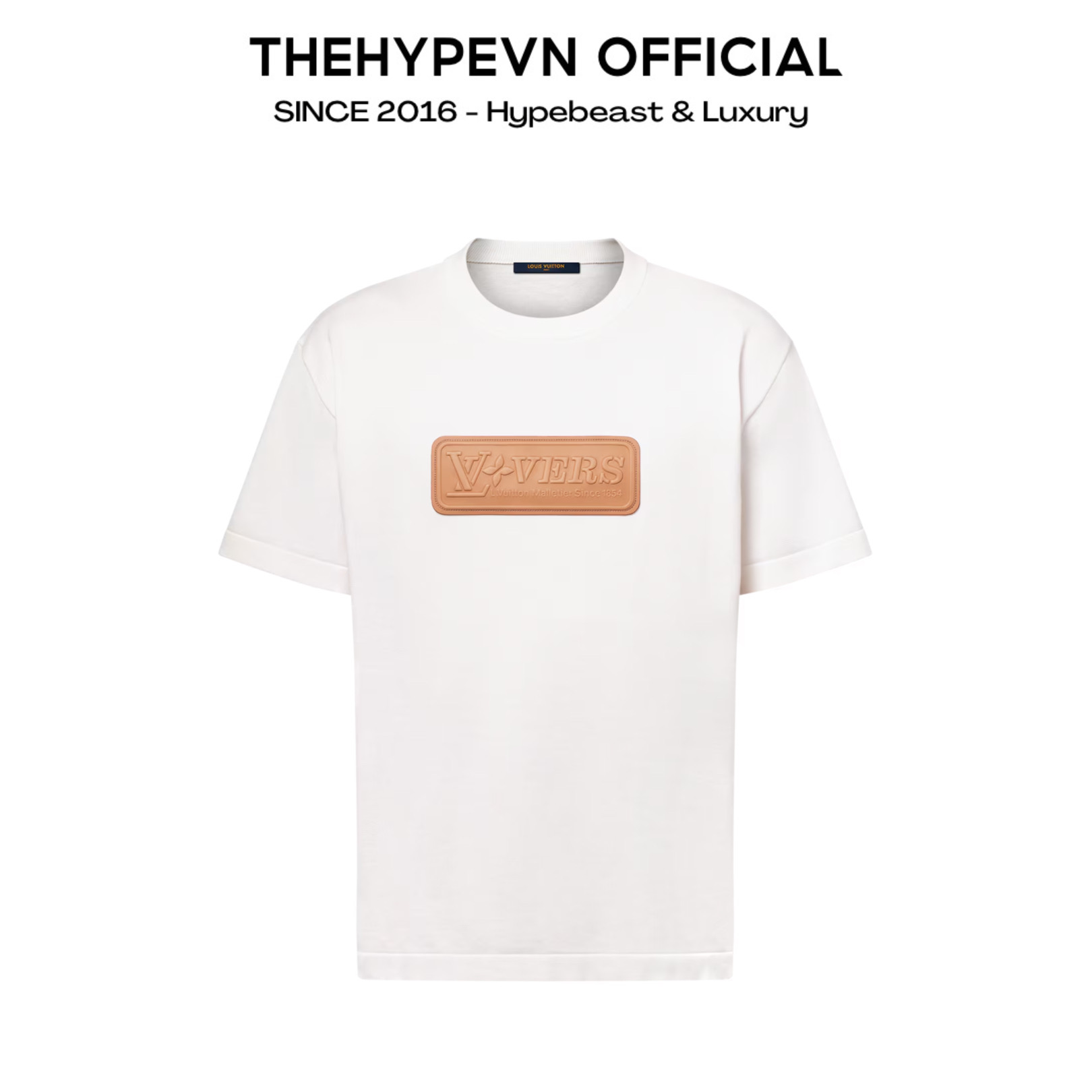 LOUIS VUITTON TEE - Áo Louis Vuitton Stitch Print And Embroidered (Black) [Mirror Quality]