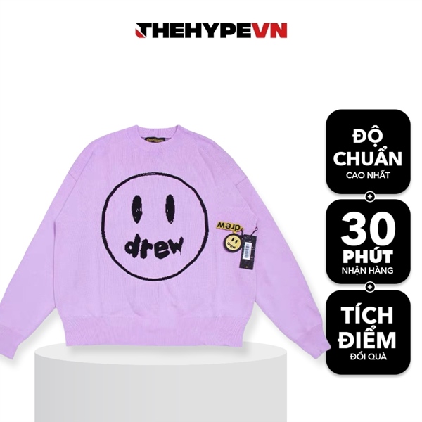 DREW SWEATER - Áo Sweater Drew House Mascot Painted Crewneck Sweater (Lavender) [Mirror Quality]