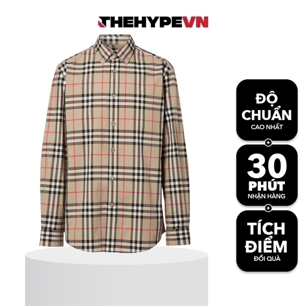 BURBERRY SHIRT - Áo Sơ mi tay dài BBR Vintage Check Poplin [Mirror Quality]