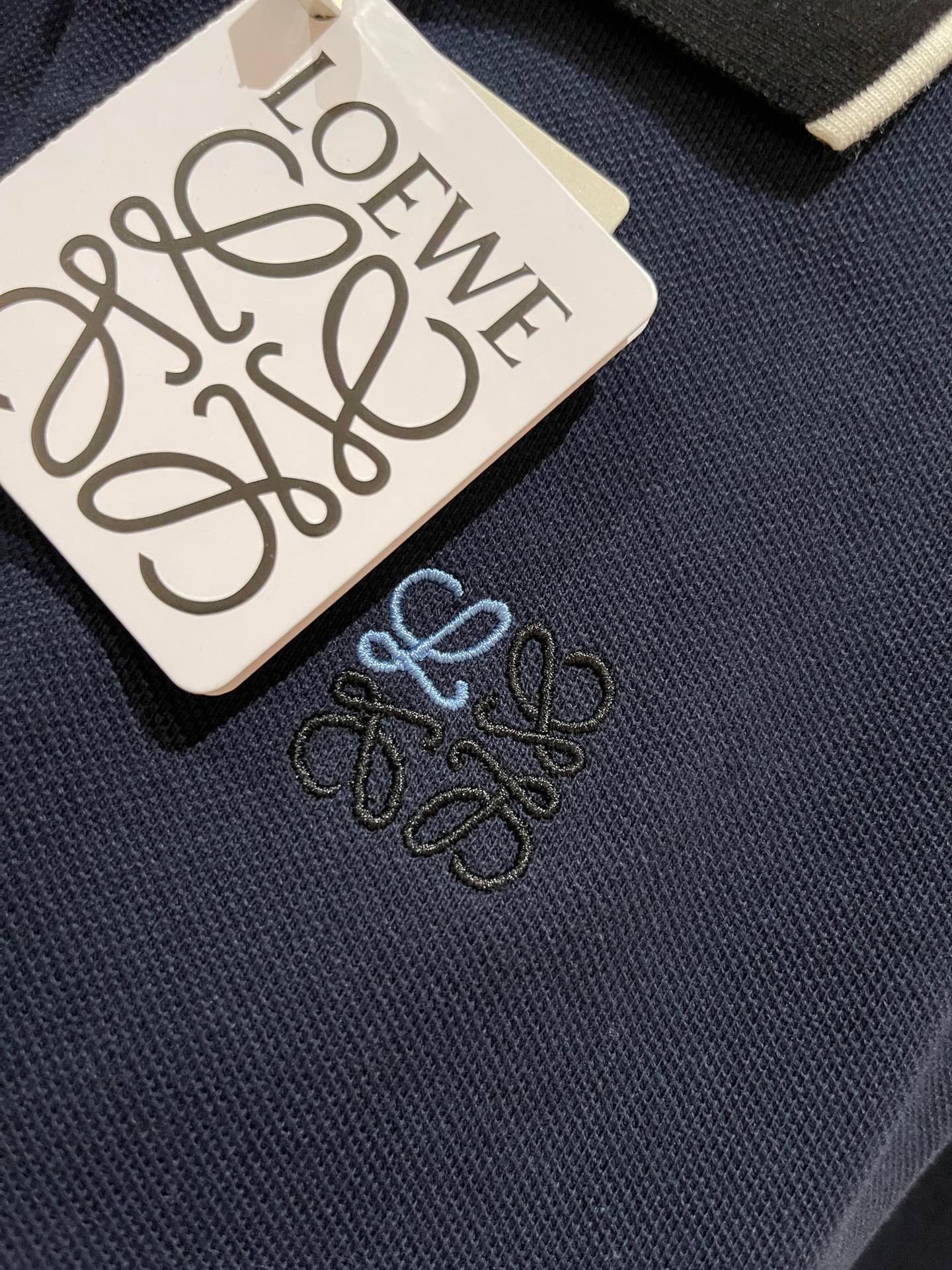 Áo Polo Loewe In Cotton (Midnight Blue) [Mirror Quality]