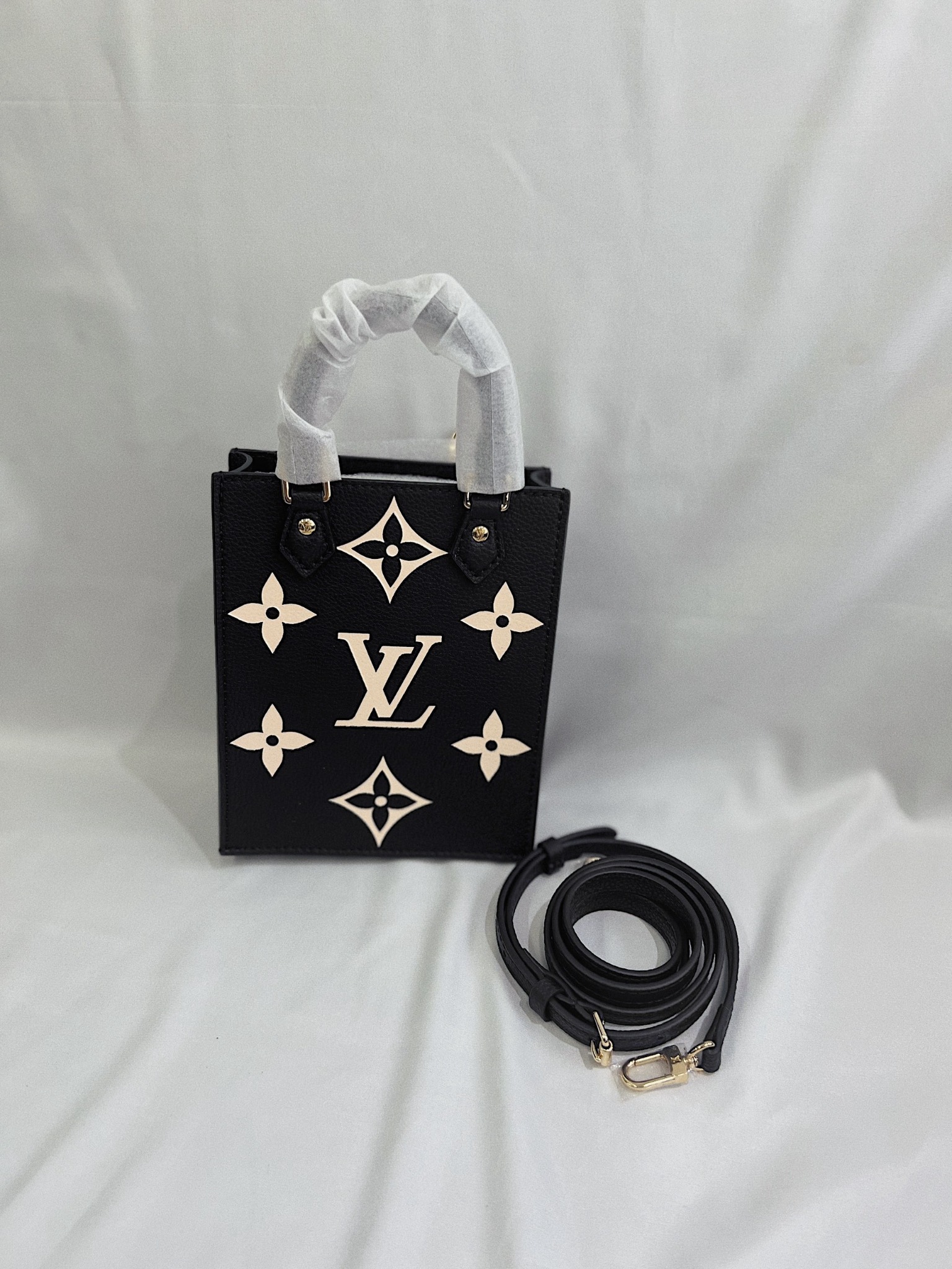 LOUIS VUITTON BAG - Túi LV Petit Sac Plat Monogram Emprein Leather (BLACK) [Mirror Quality]