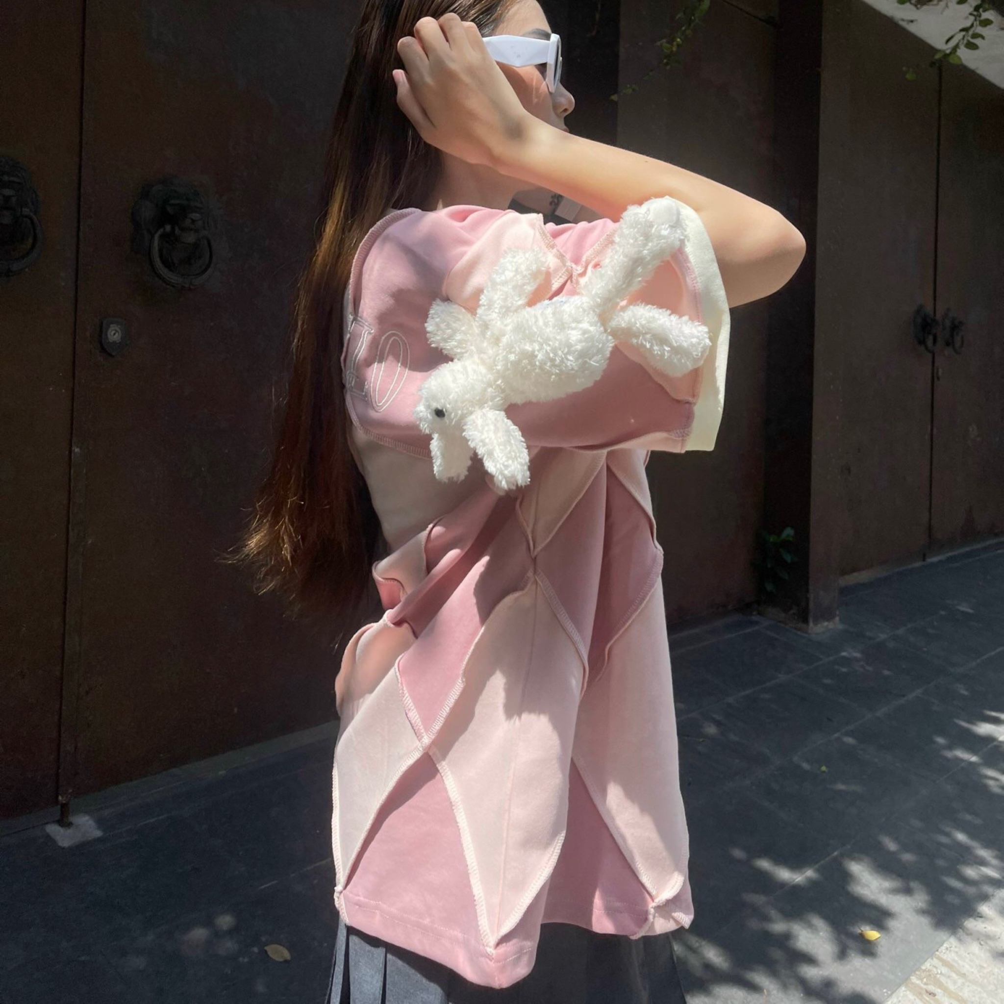 13DE MARZO TEE - Áo Thun 13DE MARZO Hemming Diamond Check (Pink) Best Quality