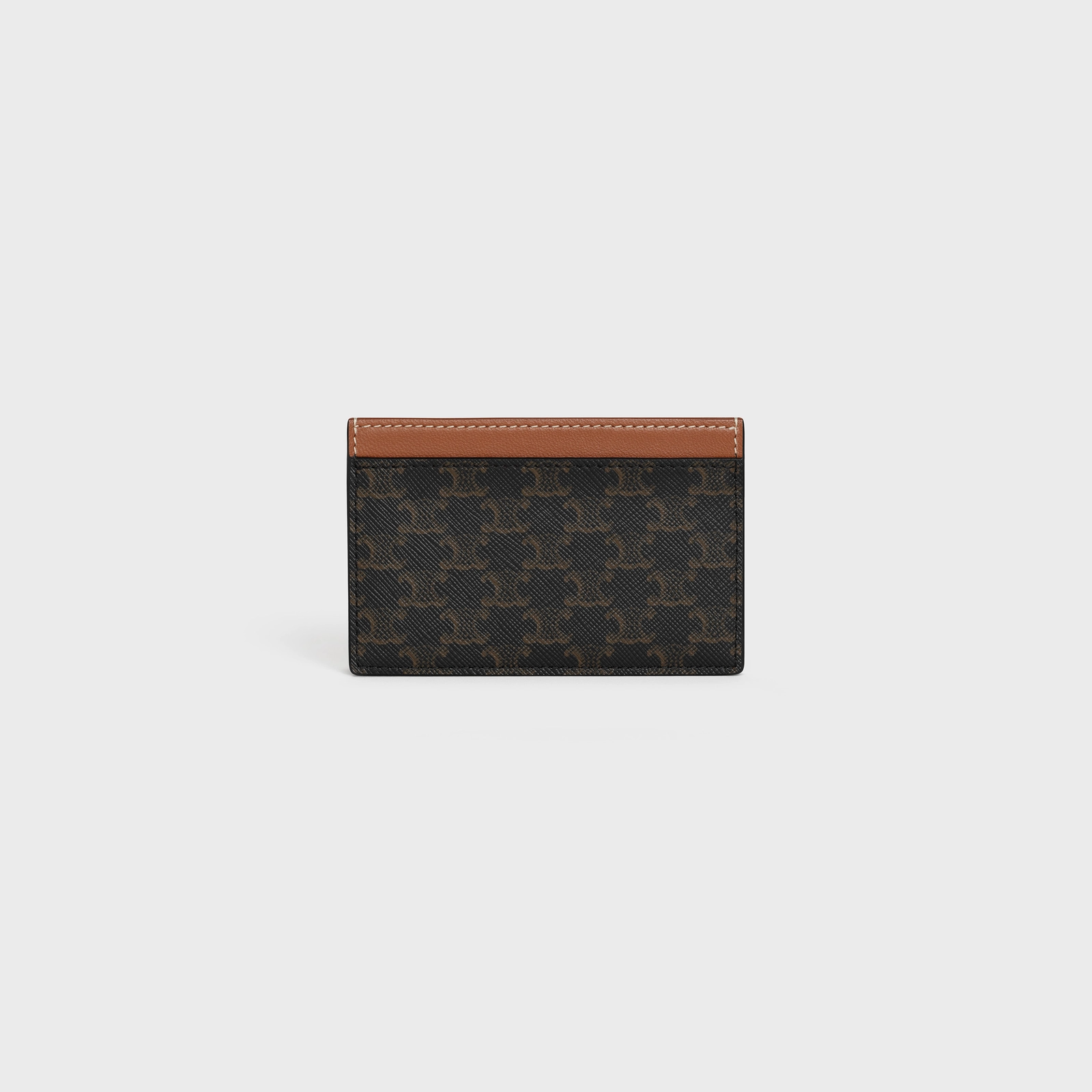 Card Holder Celine in Triomphe Canvas with Print (Tan) [MIRROR QUALITY]