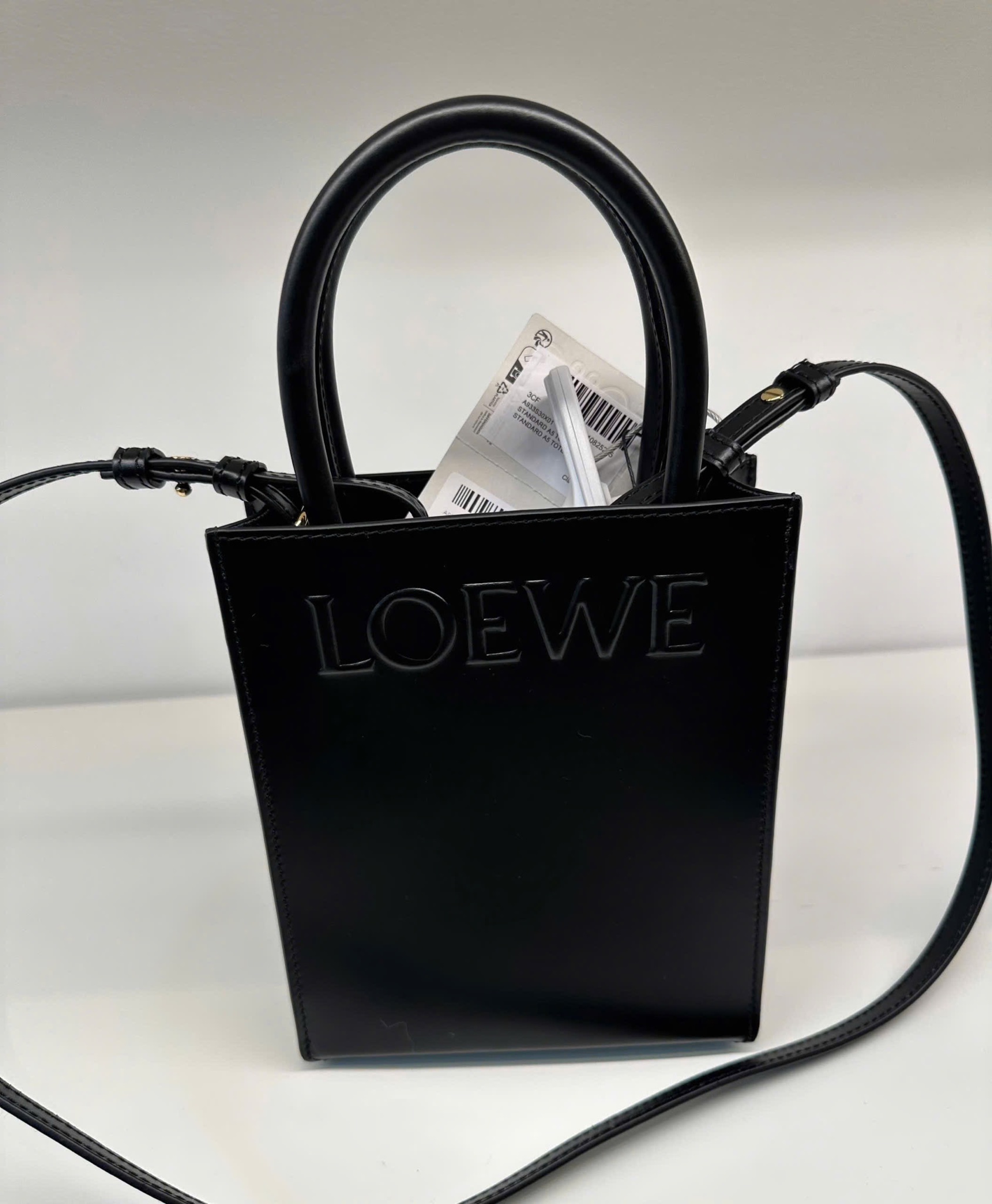 TÚI LOEWE A3 TOTE LEATHER BAG (BLACK)