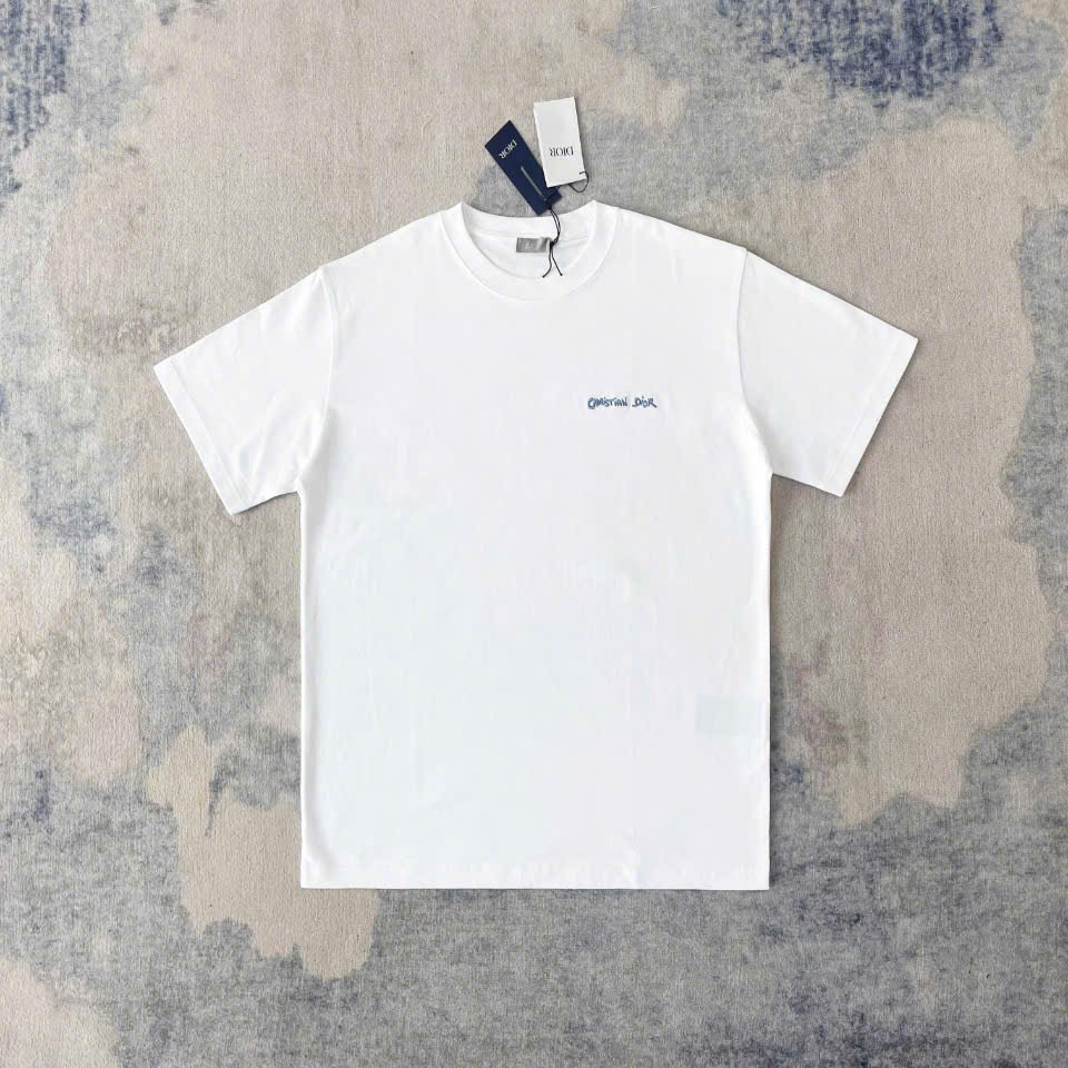 ÁO THUN DIOR TAG LOGO BLUE (WHITE)