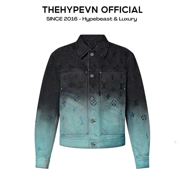 ÁO JACKET LOUIS VUITTON LV EMBROIDERED DENIM BLOUSON