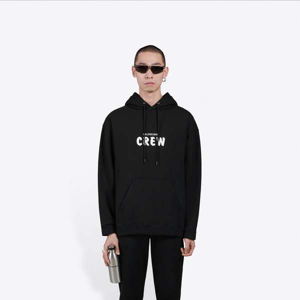 BALENCIAGA HOODIE - Áo khoác Blcg Crew Logo Printed (Black) [Mirror Quality]