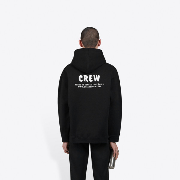 BALENCIAGA HOODIE - Áo khoác Blcg Crew Logo Printed (Black) [Mirror Quality]