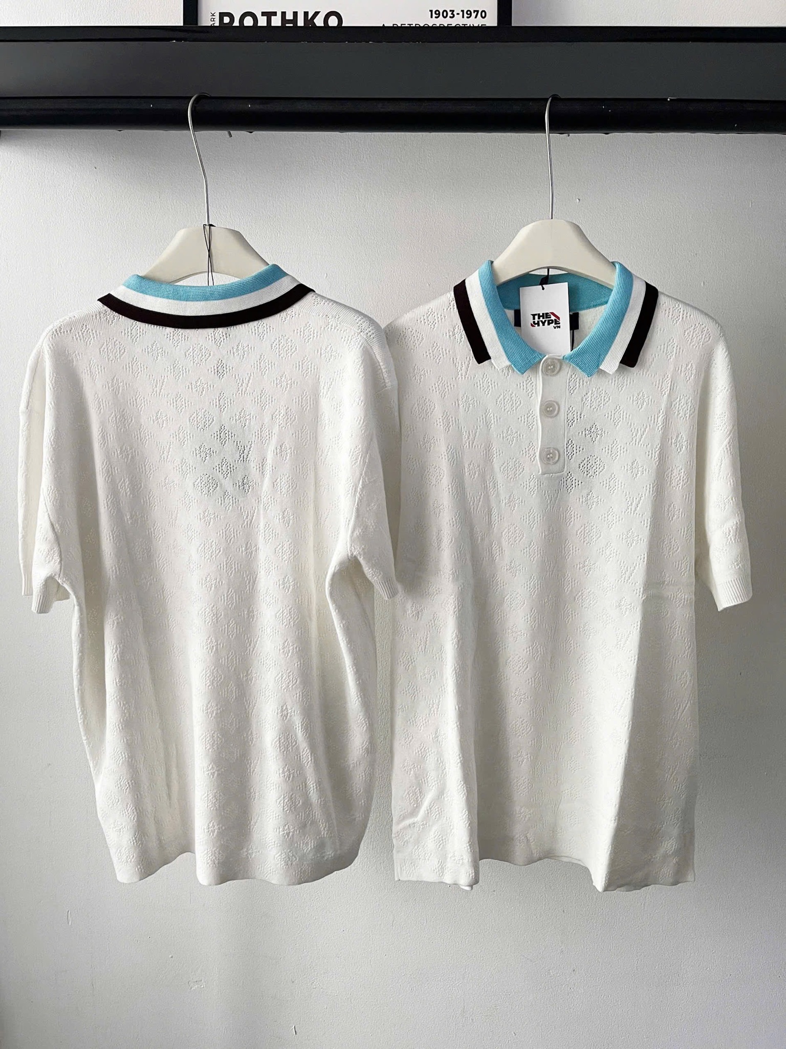 ÁO POLO LOUIS VUITTON LV MONOGRAM POINTELLE (WHITE)
