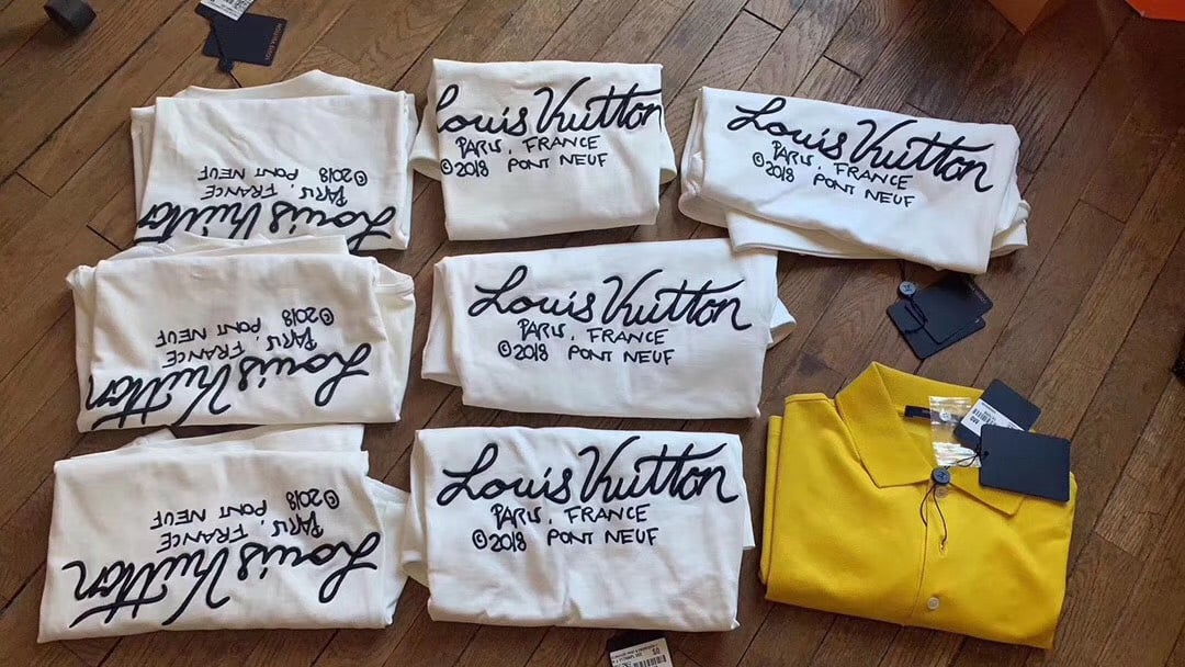 LOUIS VUITTON TEE - Áo LV signature print & embroidery (white) [Mirror Quality]