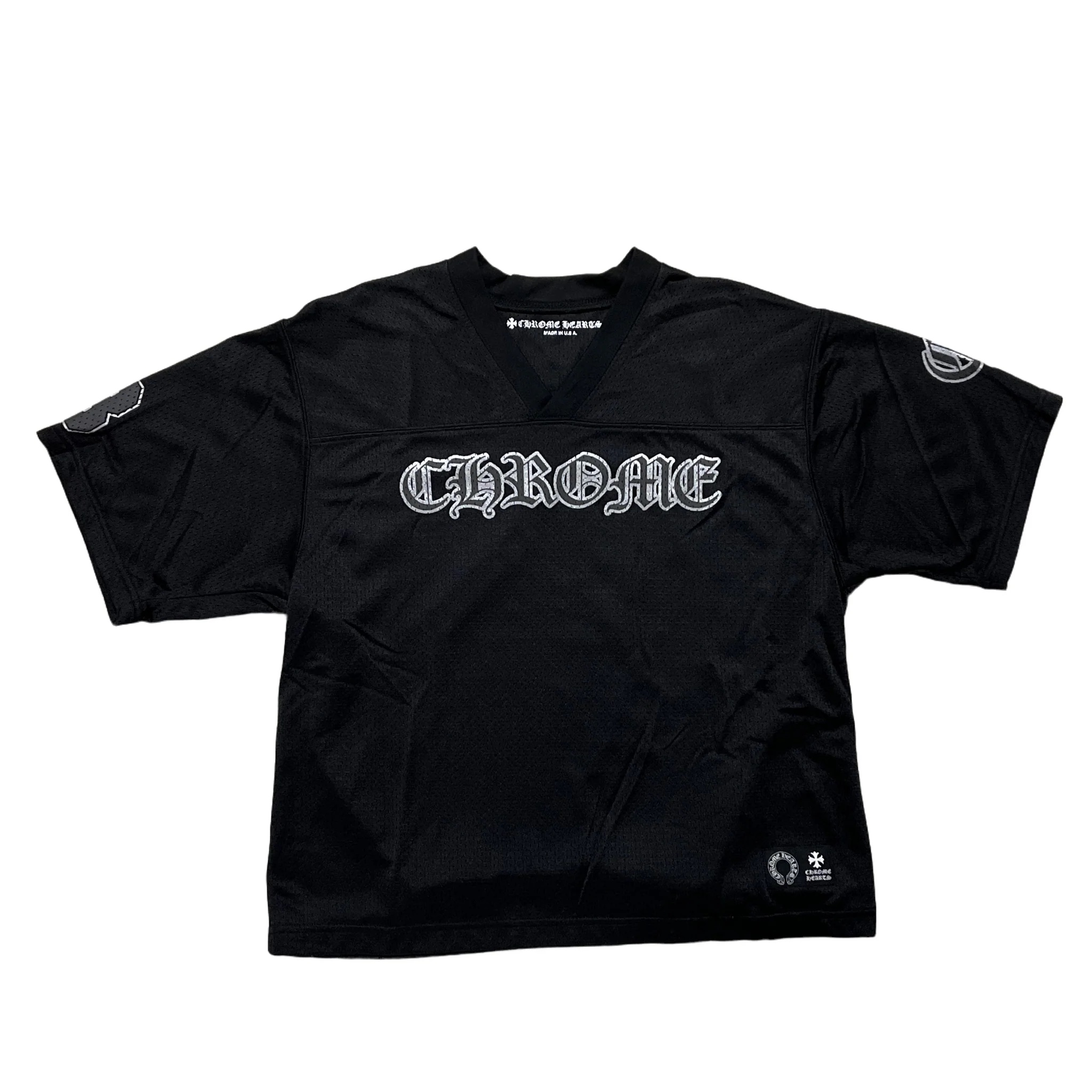 Áo Thun Chrome Hearts CH Mesh Stadium Football Jersey (Black) [Mirror Quality]