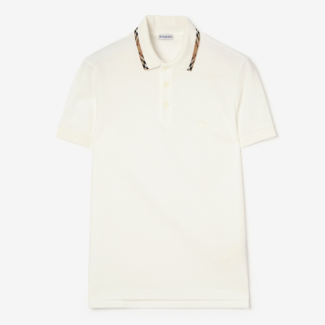ÁO POLO BURBERRY BBR CHECK TRIM (WHITE)