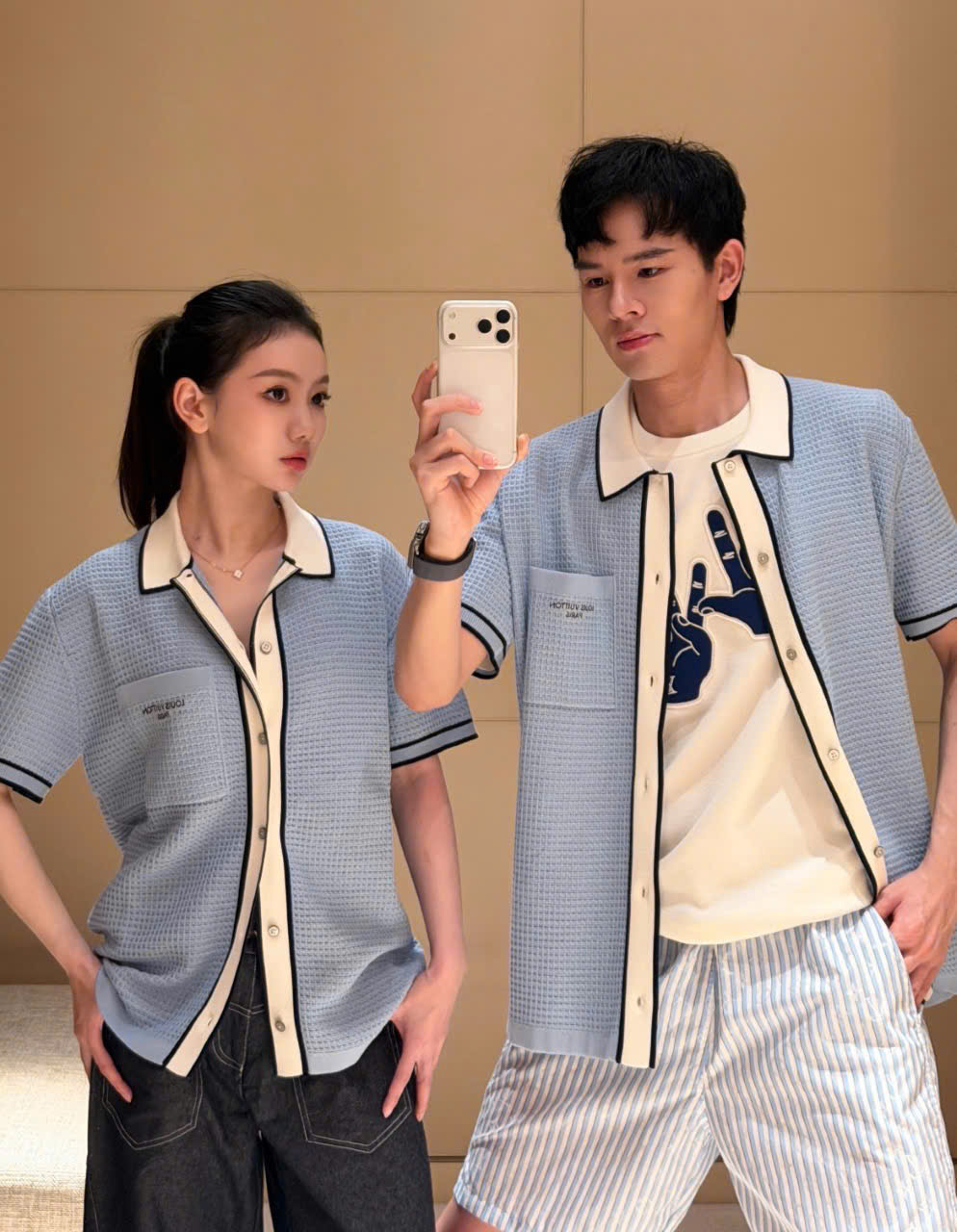 ÁO POLO LOUIS VUITTON BLUE LINE (BLUE)