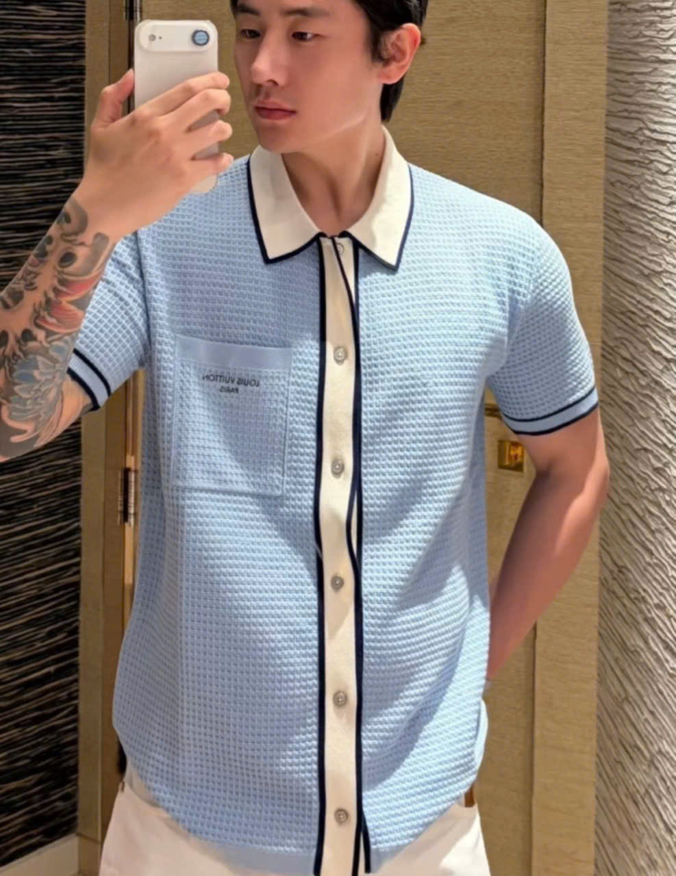 ÁO POLO LOUIS VUITTON BLUE LINE (BLUE)