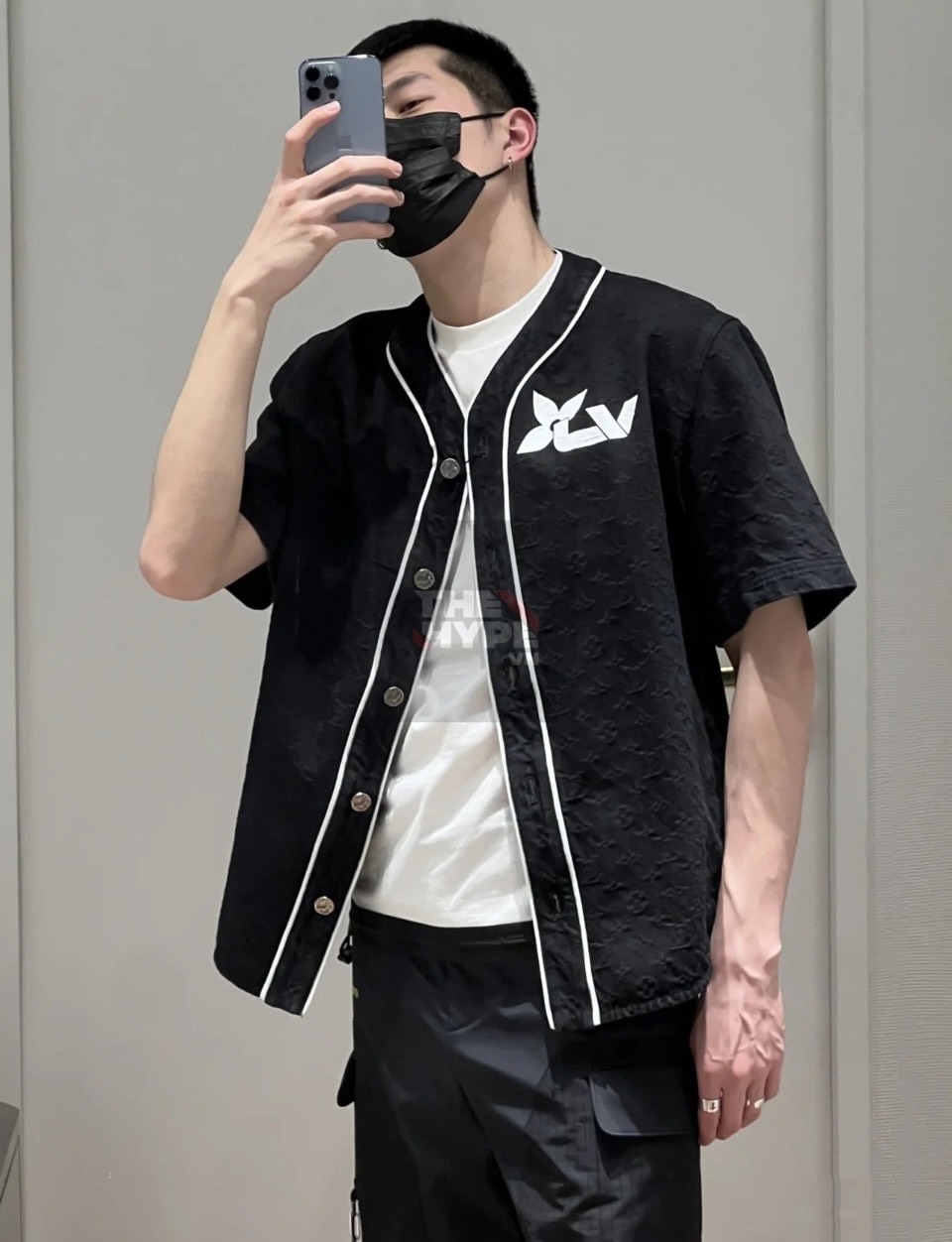 Áo Sơ Mi Louis Vuitton LV Baseball Racing Denim (Black) [Mirror Quality]