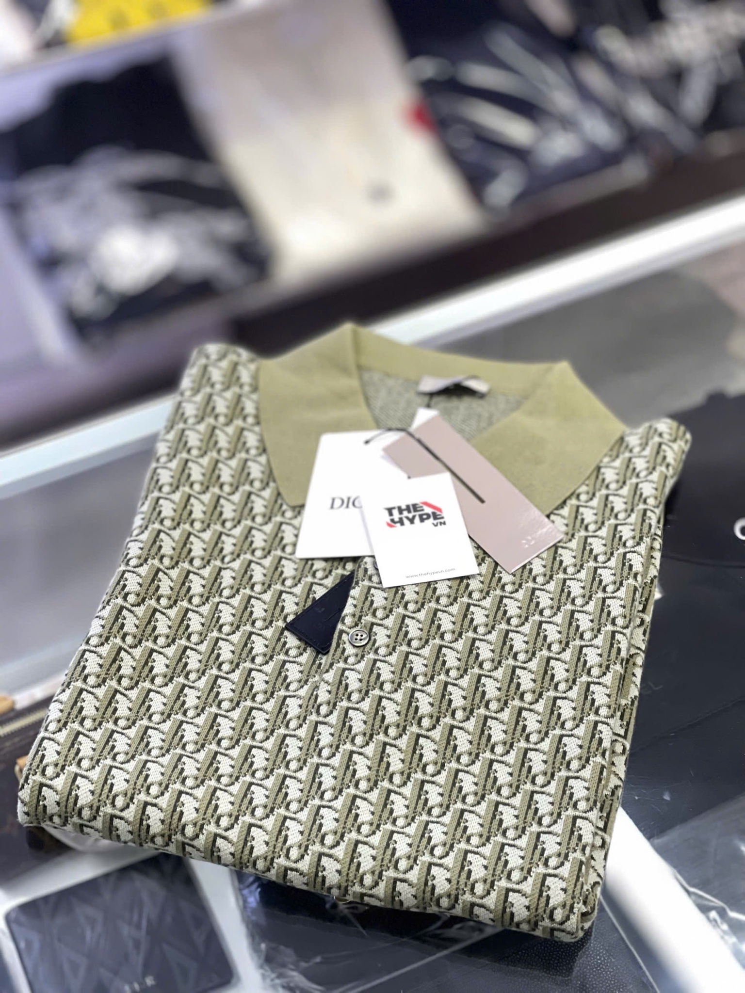 ÁO POLO DIOR OBLIQUE JACQUARD (GREEN)