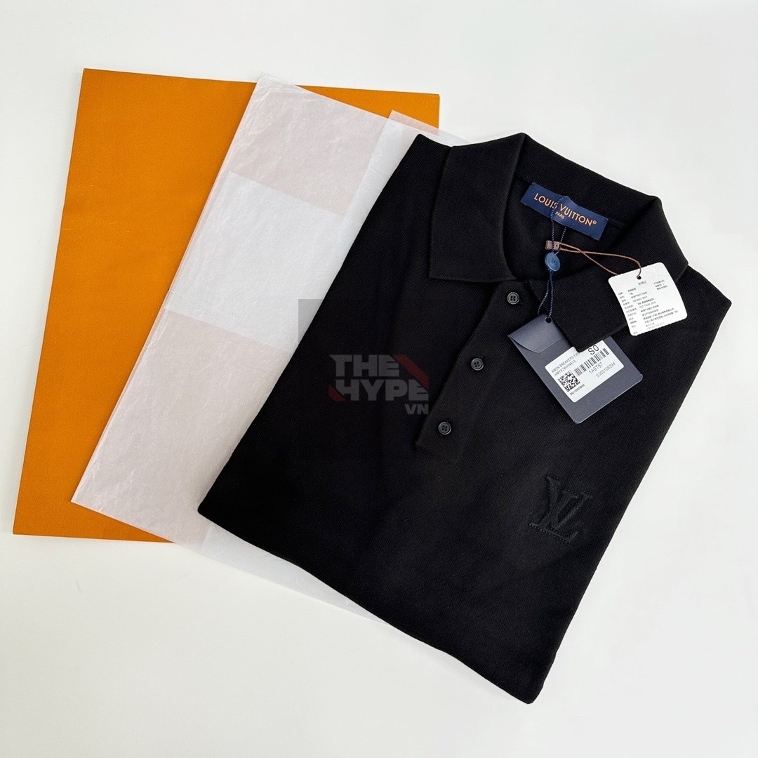 Áo Polo Louis Vuitton LV Cashmere And Cotton Blend (Black) [Mirror Quality]