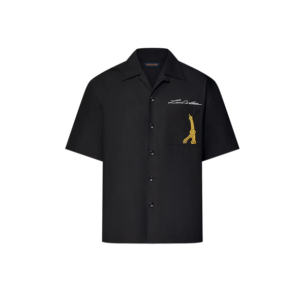 Áo Sơ Mi Louis Vuitton LV Eiffel Pont Neuf embroidery (Black) [Mirror Quality]