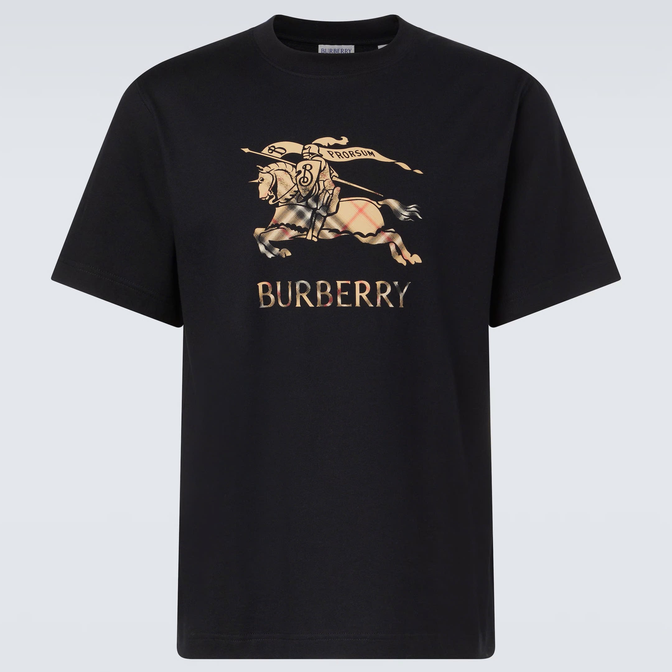 ÁO THUN BURBERRY EQUESTRIAN KNIGHT IVORY GLOW (BLACK)