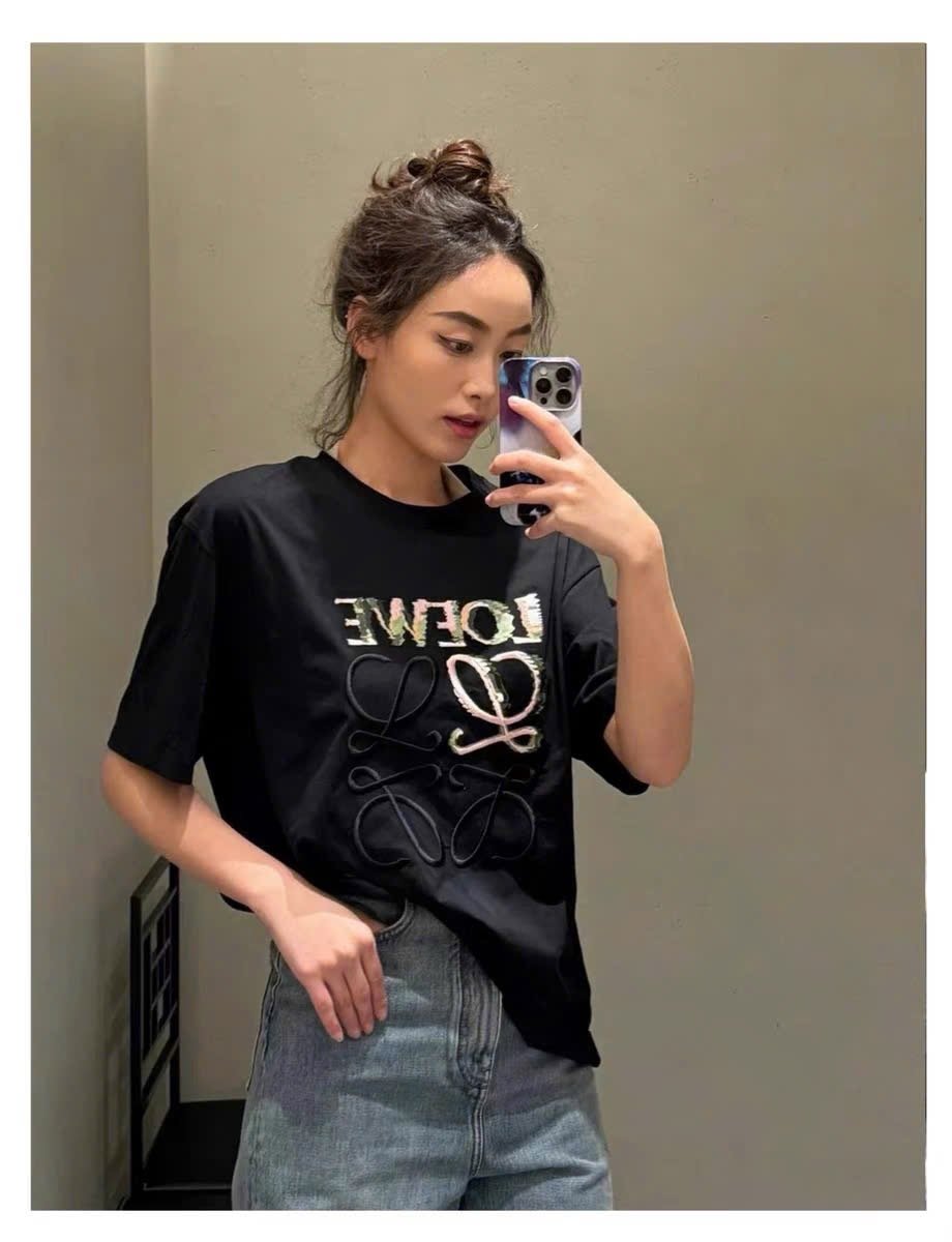 Áo Thun Loewe Logo Relaxed-Fit (Black) [Mirror Quality]