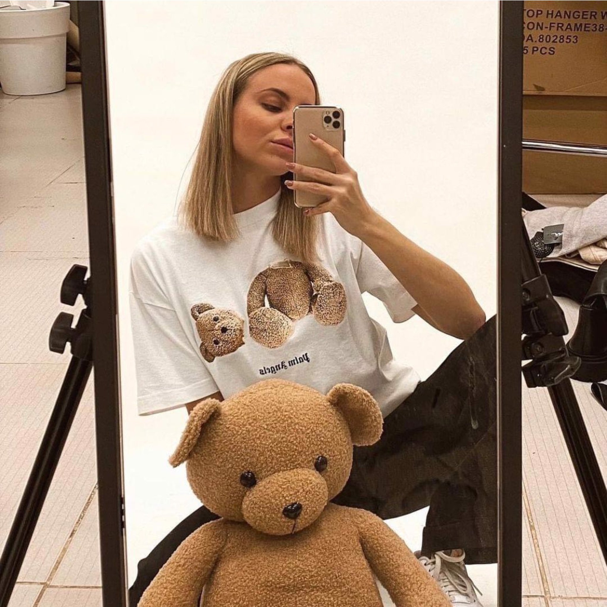 PALM ANGELS TEE - Áo PA Kill The Bear (White) [Mirror Quality]