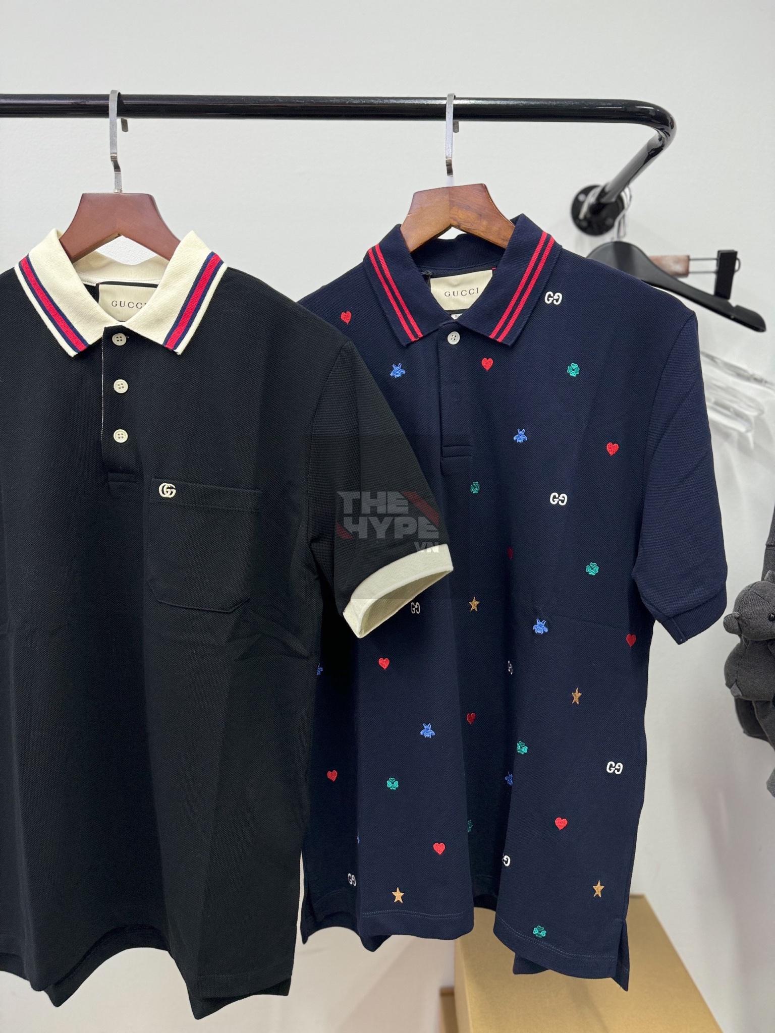 ÁO POLO GUCCI WITH SYMBOLS EMBROIDERY (Navy) [Mirror Quality]