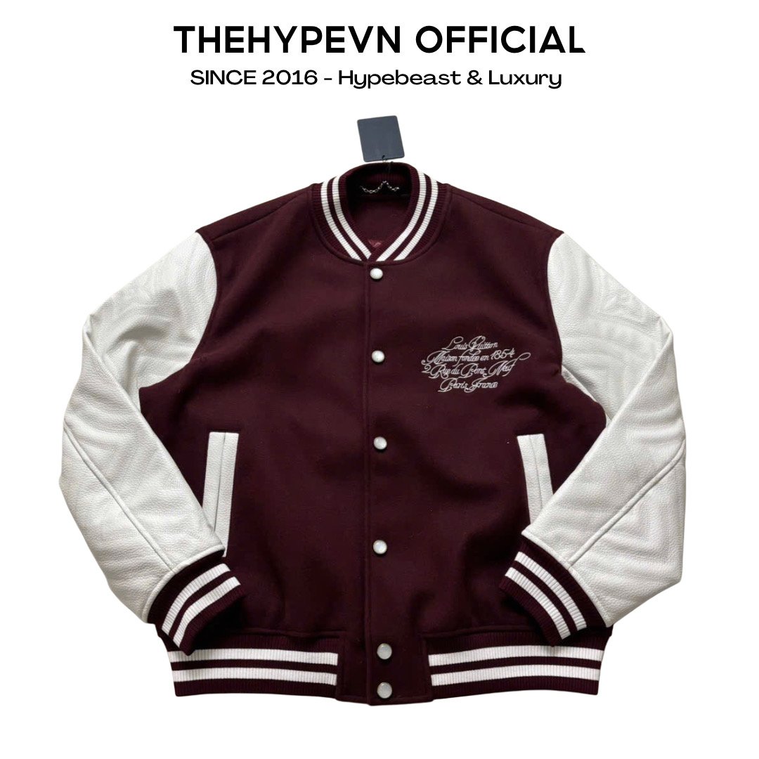 ÁO KHOÁC LOUIS VUITTON LV CALFSKIN HOUSE VARSITY JACKET (RED)