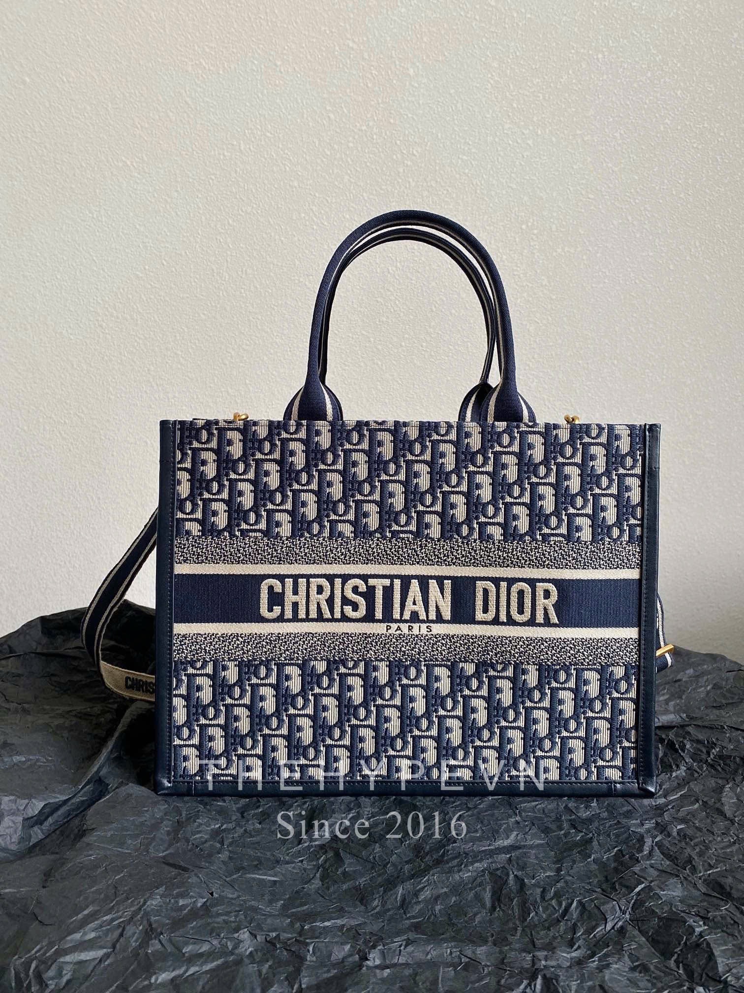 Túi Dior Small Book Tote Oblique Jacquard (Blue)