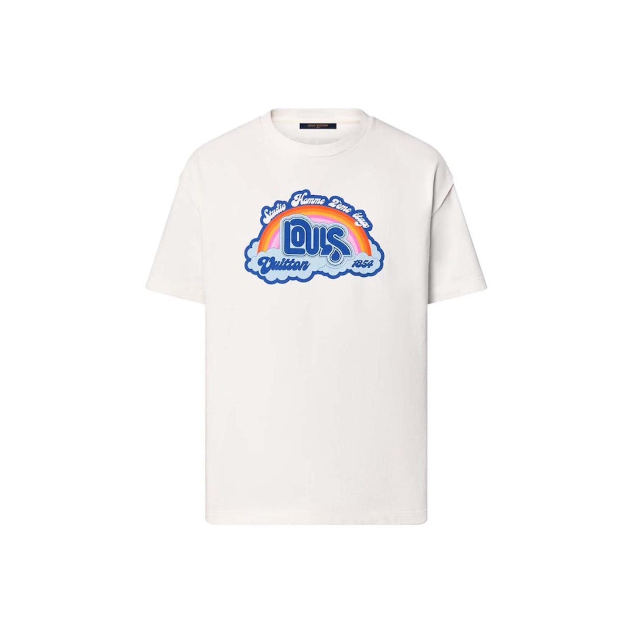 LOUIS VUITTON TEE - Áo Thun LV Rainbow Printed (White) [Mirror Quality]