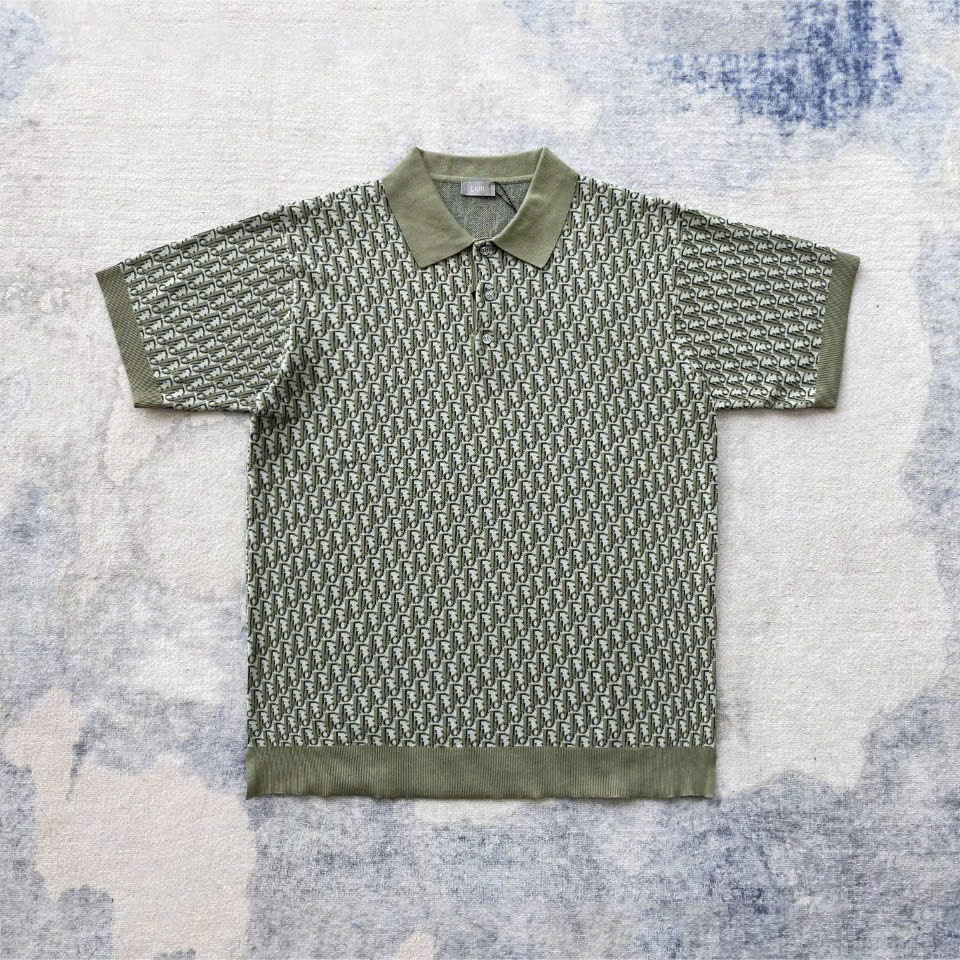 ÁO POLO DIOR OBLIQUE JACQUARD (GREEN)