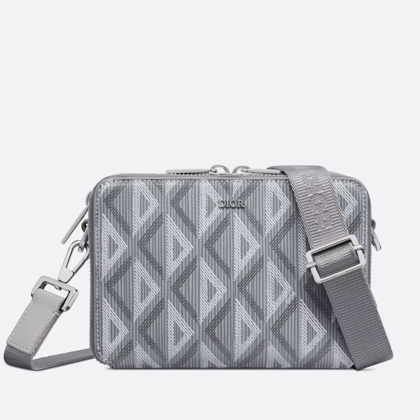 DIOR BAG - Túi Dior Gray CD Diamond Canvas (Grey) [Mirror Quality]