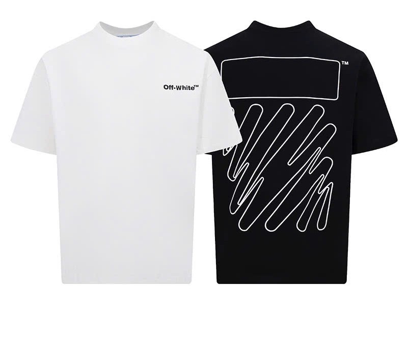 ÁO THUN OFF-WHITE WAVE OUTLINE DIAGONAL (BLACK)