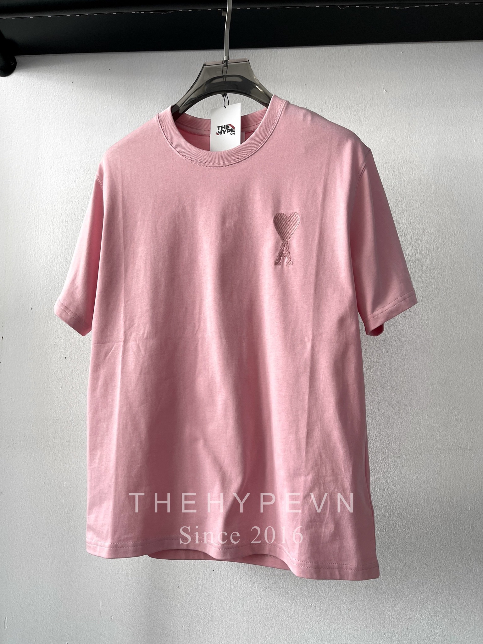 ÁO PHÔNG AMI PARIS BIG HEART LOGO TEE (PALE PINK)