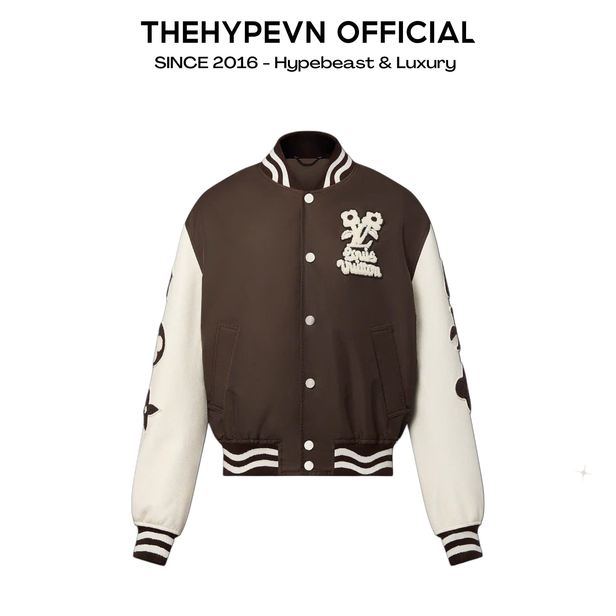 ÁO KHOÁC LOUIS VUITTON LV EMBROIDERED VARSITY JACKET (BROWN)