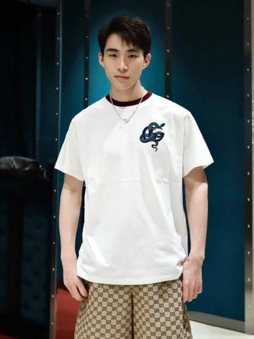 ÁO THUN GUCCI GC SNAKE DOUBLE G (WHITE)