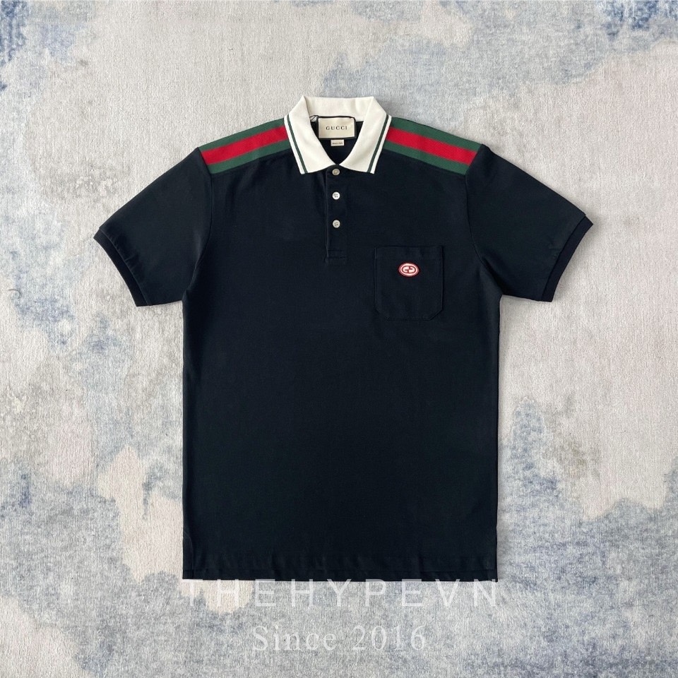 Áo Polo Gucci GC Cruise Retro GG SS24 (Black) [Mirror Quality]