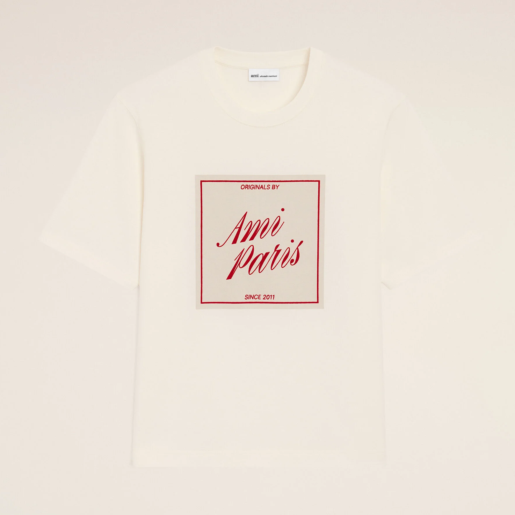 ÁO THUN AMI HERITAGE PRINT (WHITE CREAM)