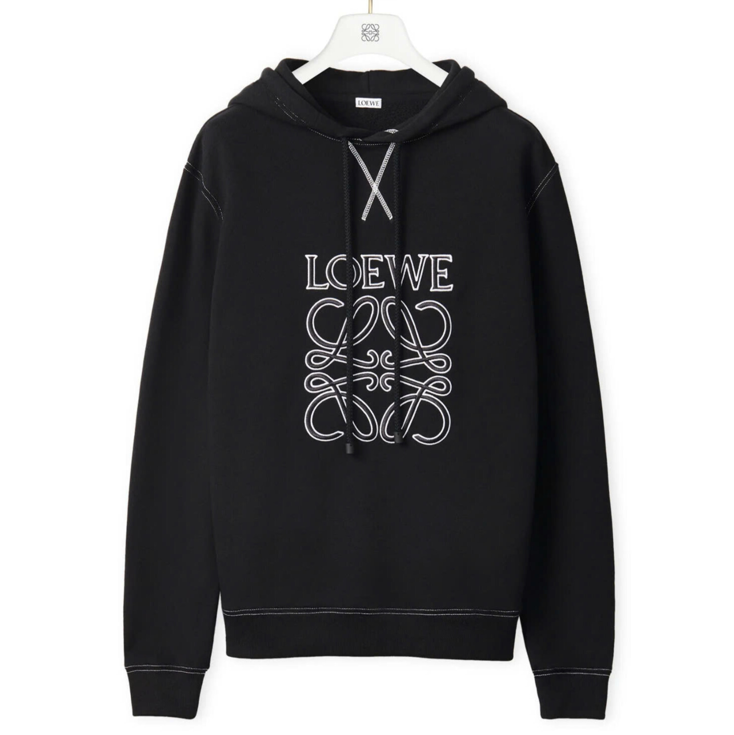 LOEWE HOODIE - HOODIE Loewe Anagram Embroidered (Black) [MIRROR QUALITY]