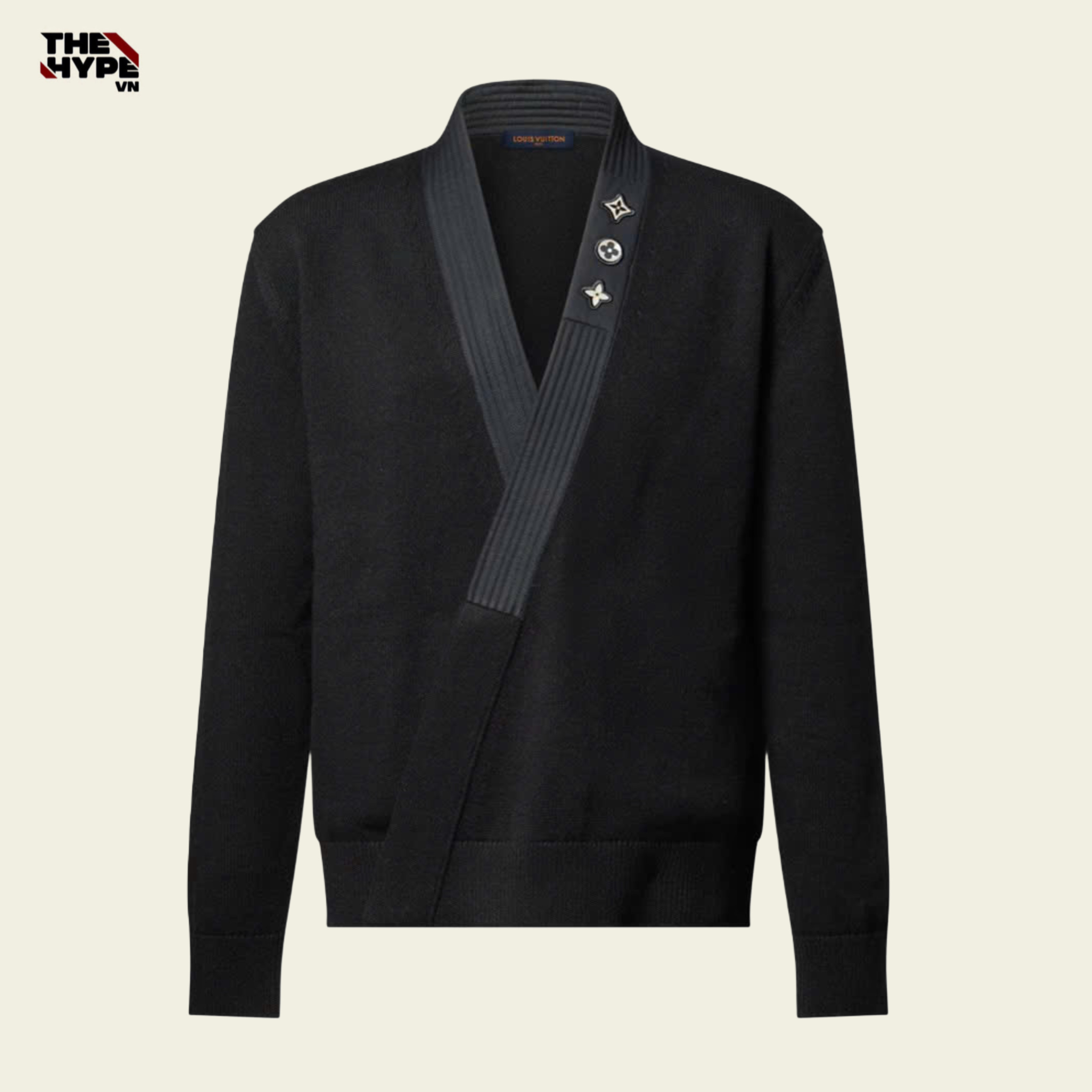 ÁO CARDIGAN LOUIS VUITTON HYBIRD EMBELLISHED (BLACK)