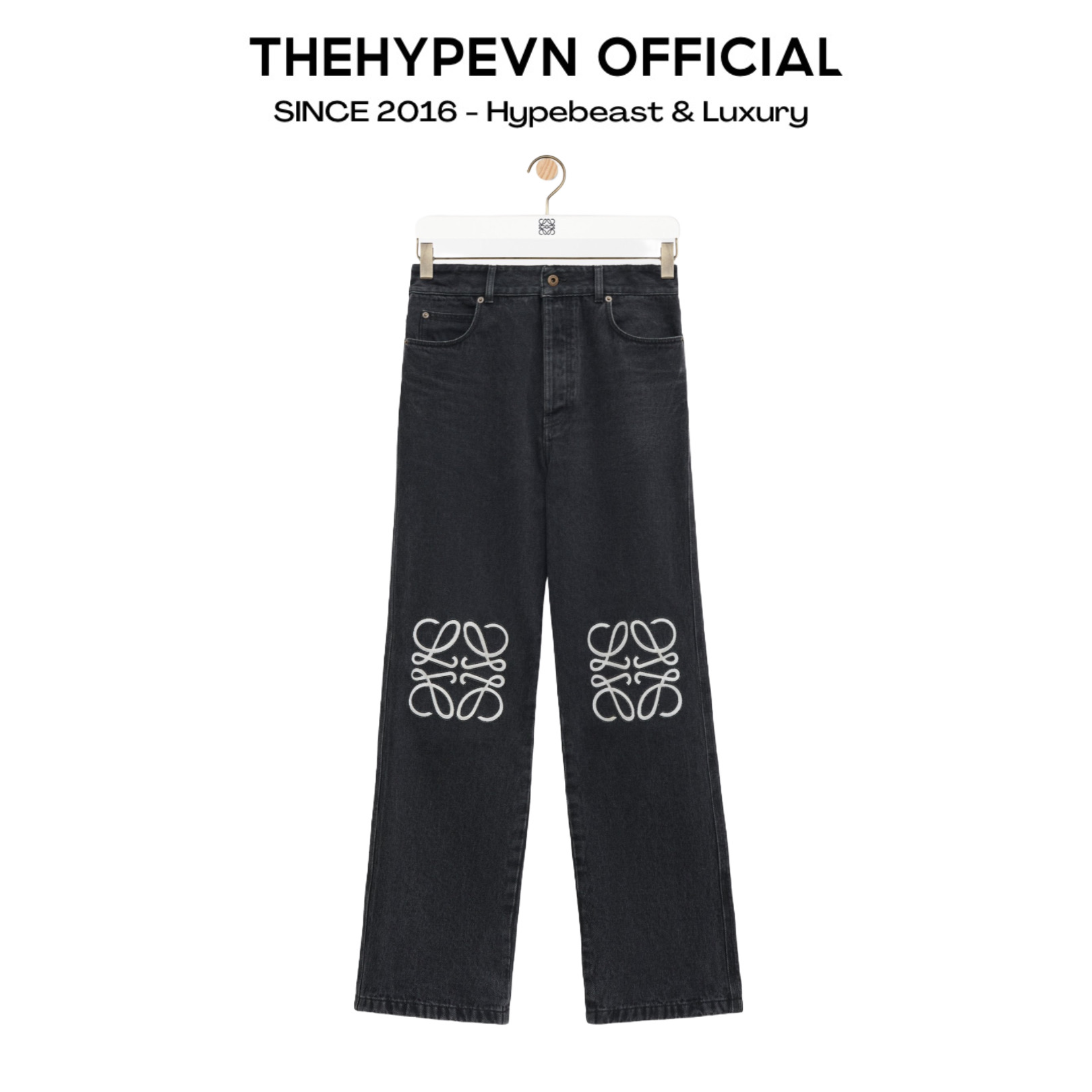 QUẦN JEAN LOEWE ANAGRAM BAGGY DENIM (BLACK)