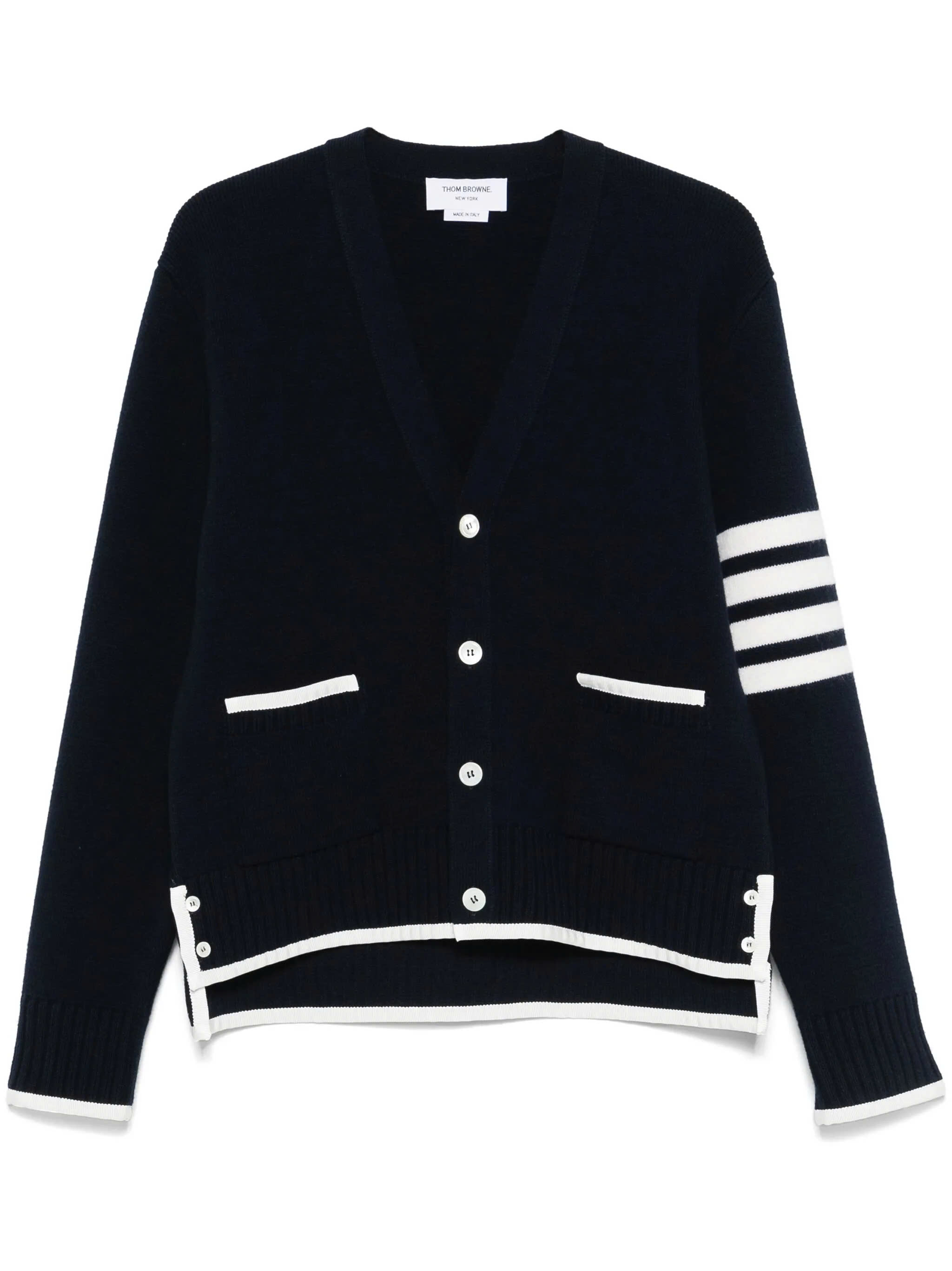 ÁO CARDIGAN THOM BROWNE TB 4 BAR STRIPE VIRGIN