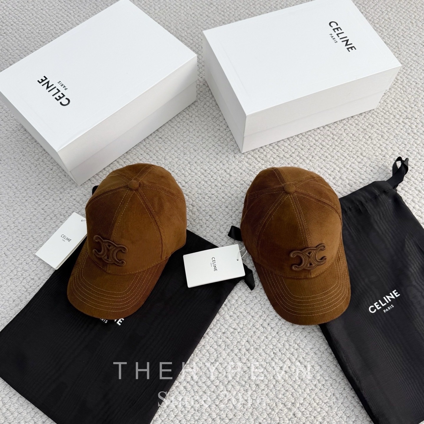 CELINE-CAP MŨ LƯỠI TRAI LOGO (BROWN)