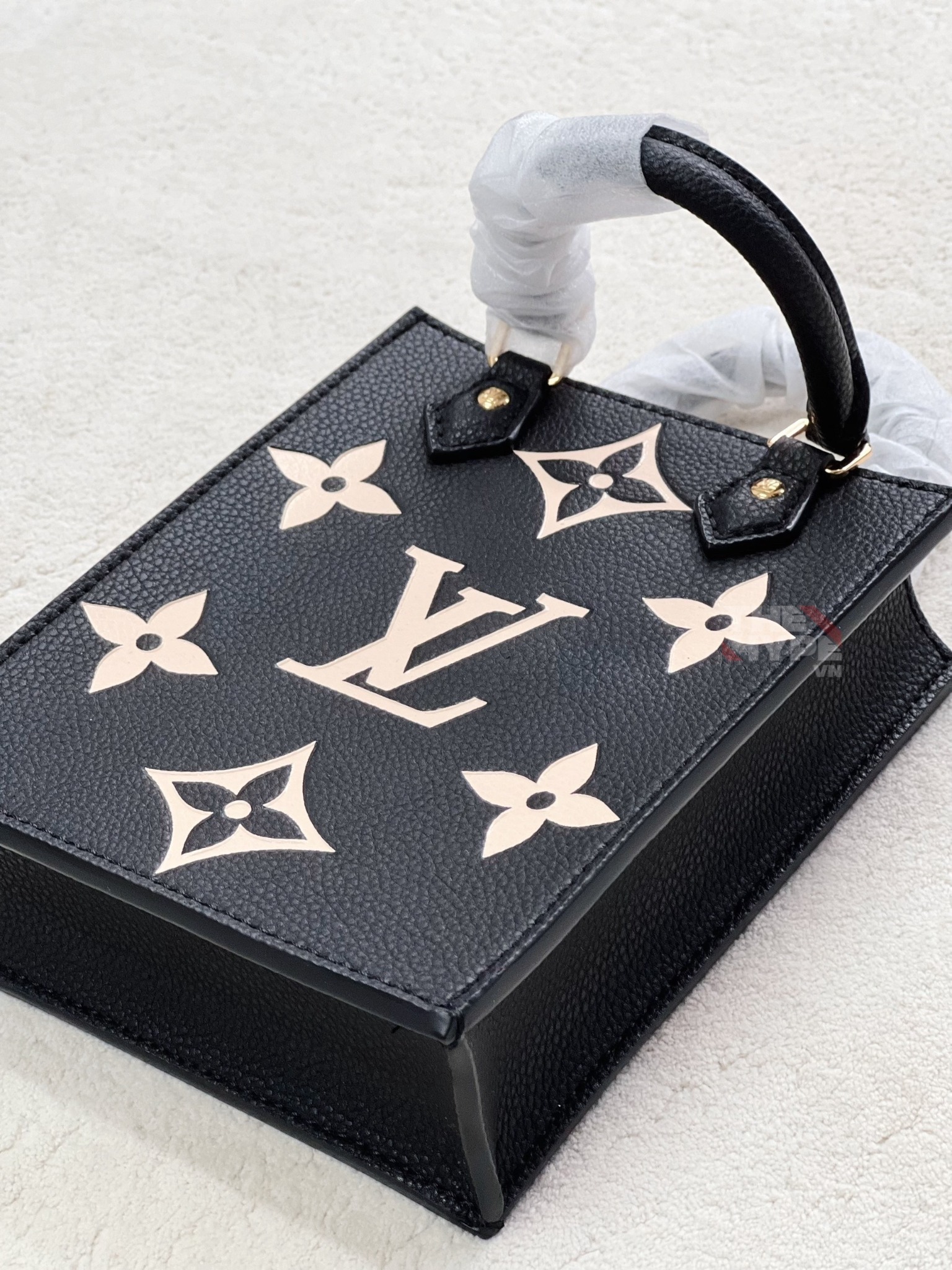 LOUIS VUITTON BAG - Túi LV Petit Sac Plat Monogram Emprein Leather (BLACK) [Mirror Quality]