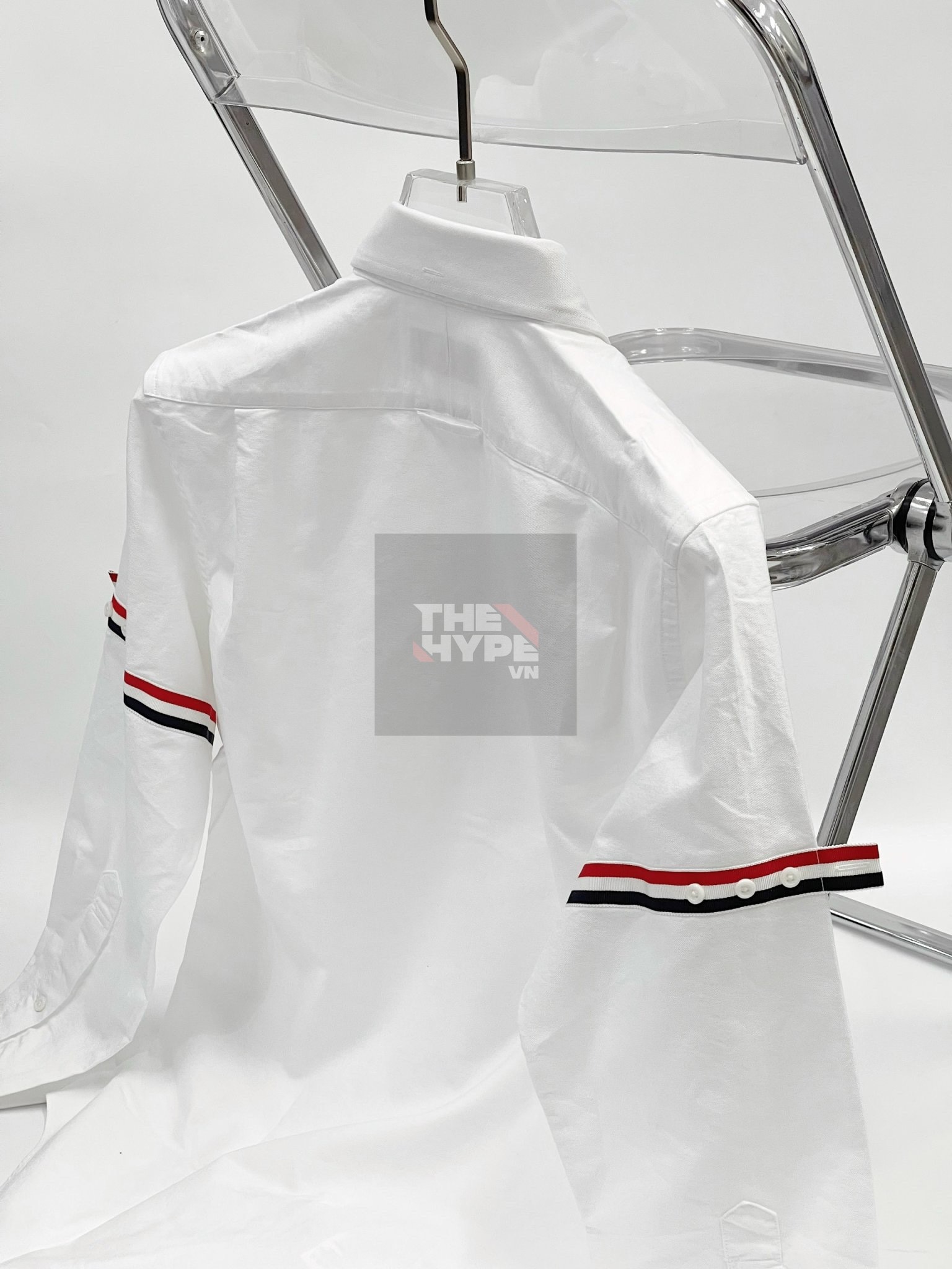 ÁO SƠ MI THOM BROWNE TB GROSGRAIN ARM BAND SOLID POPLIN (SỌC TAY)