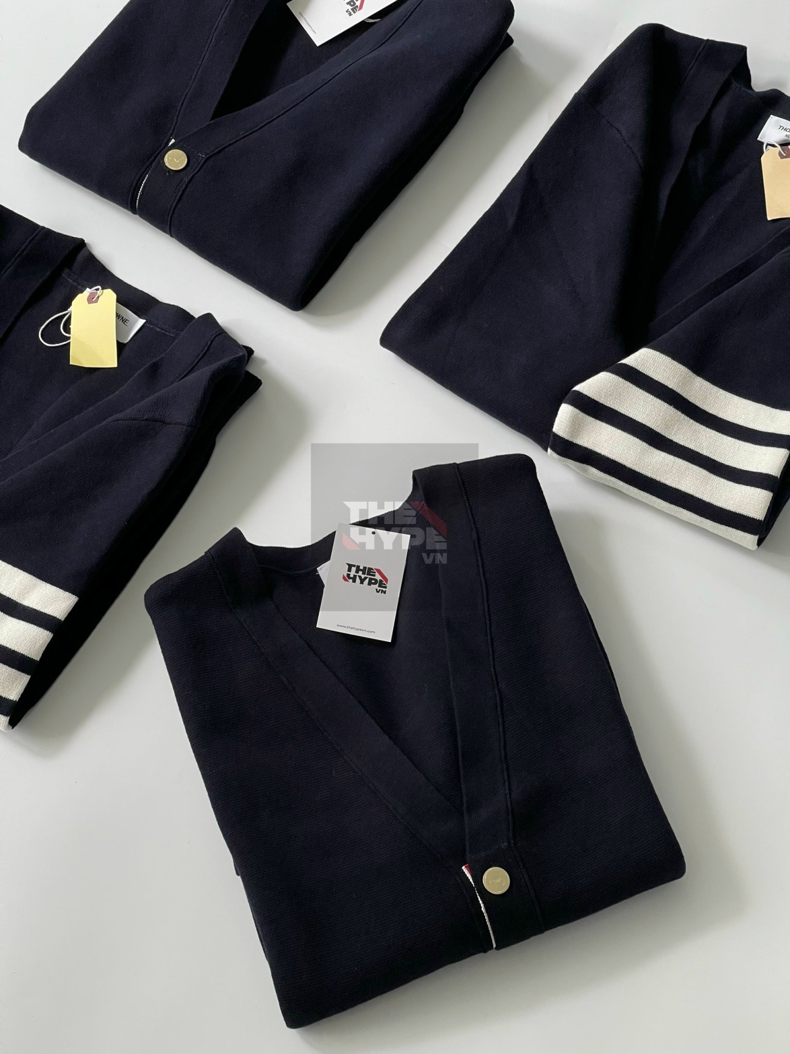 THOM BROWNE CARDIGAN - Áo khoác TB Cashmere Crewneck Pullover (Navy) [Mirror quality]