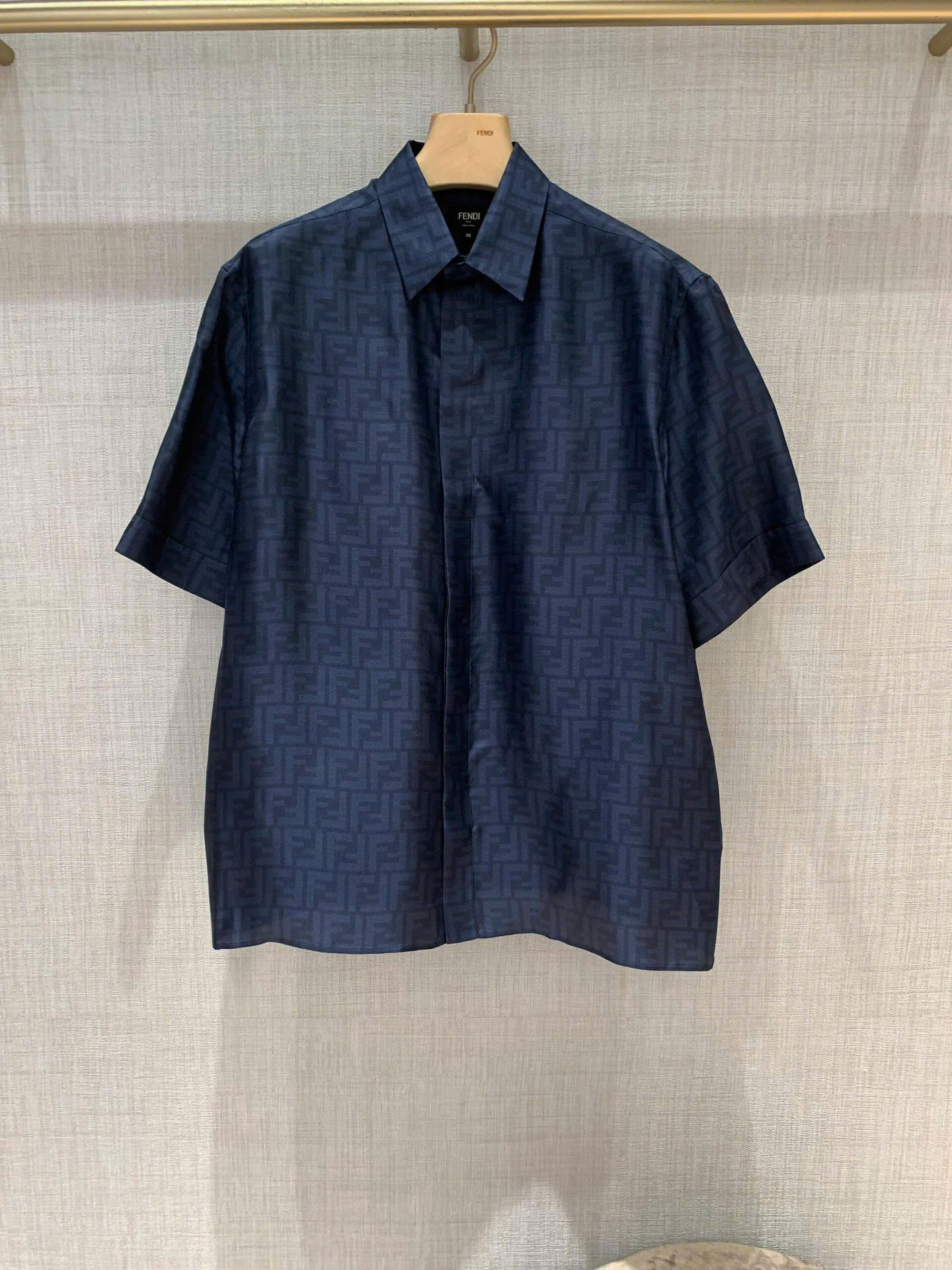 ÁO SƠ MI FENDI PLAYERA FF SILK SHIRT (BLUE)