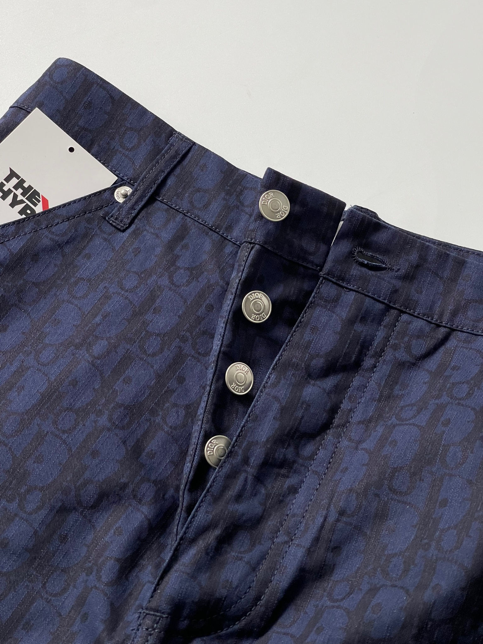 Quần Dior Oblique Kasuri Cotton Denim (Navy)